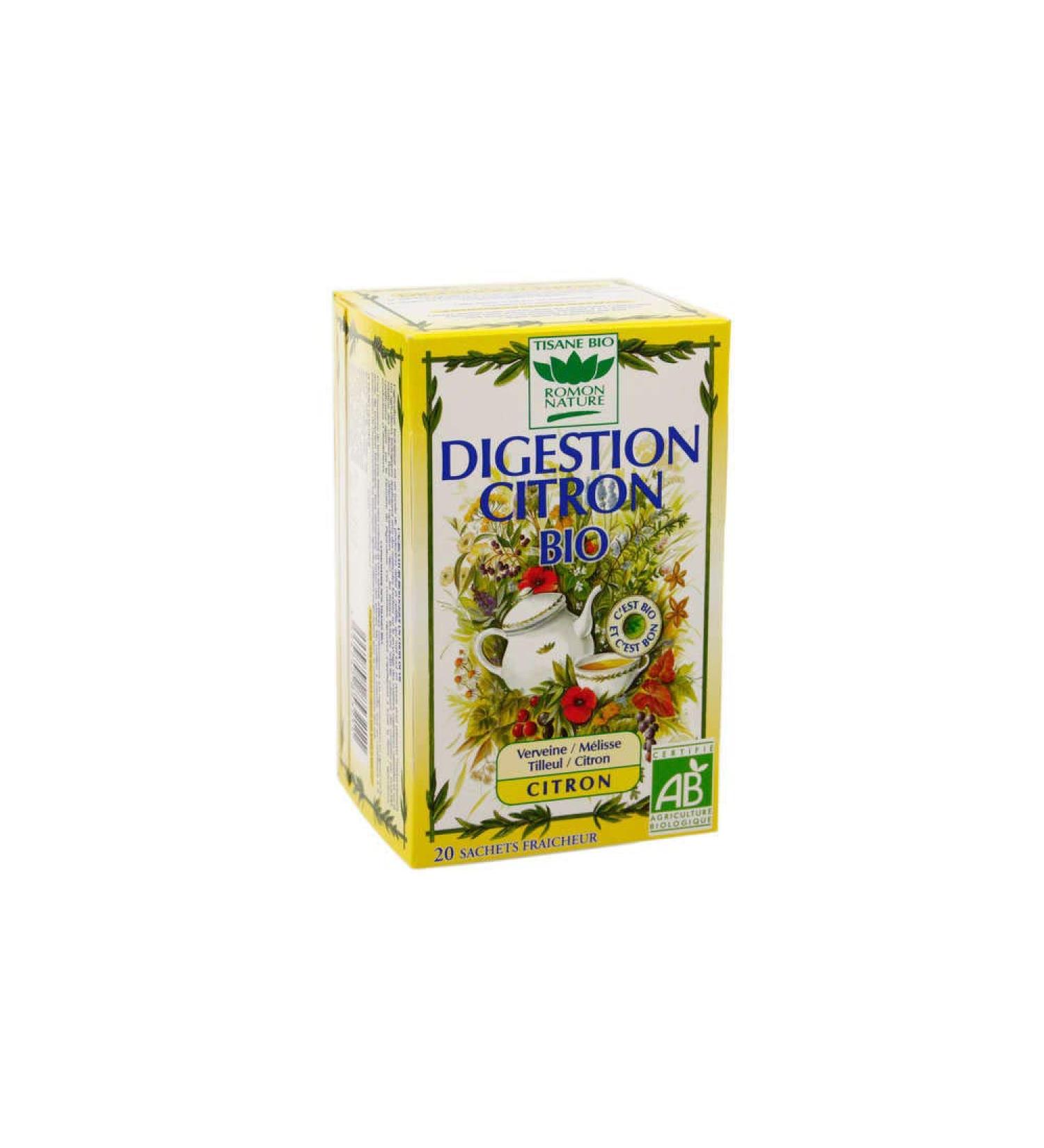 ROMON NATURE Digestion Organic Lemon Box of 20 Dosage Sachets