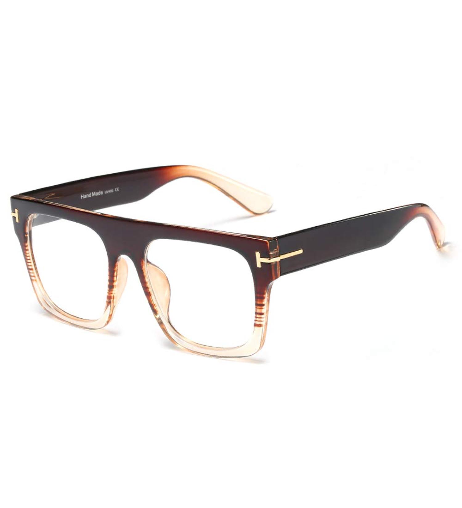 Jurchio Unisex Classic Vintage Space Glasses Frame | Clear Lens Glasses for Men & Women | Includes Glasses Case - Brown - Buy Online on GoSupps.com