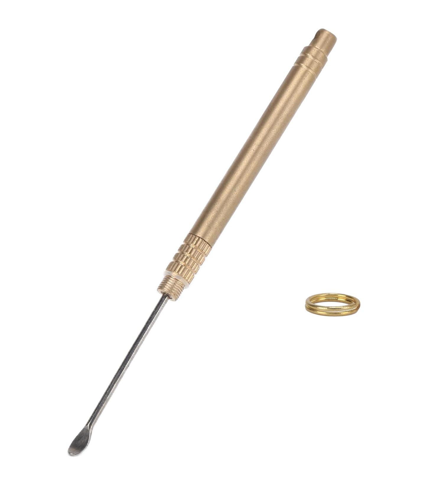 Titanium Alloy Ear Wax Removal Tool with Key Ring - Brass Glossy Round Ear Pick Cleaner for Ear Cleaning - Buy Online on GoSupps.com