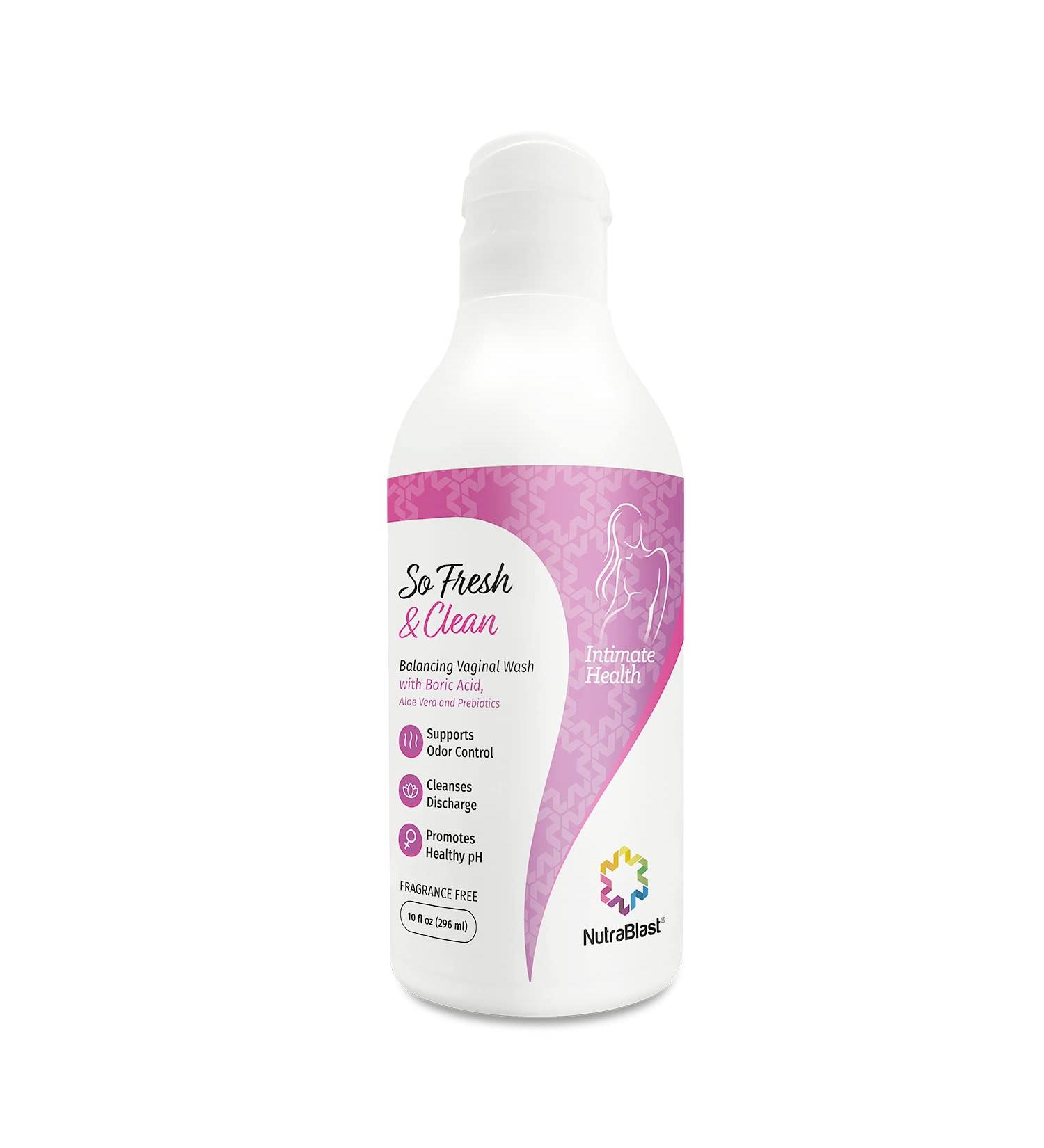NutraBlast So Fresh & Clean Feminine Wash with Boric Acid | Odor Control & pH Balance Support | Discharge Cleansing | 10 fl oz - Buy Online on GoSupps.com