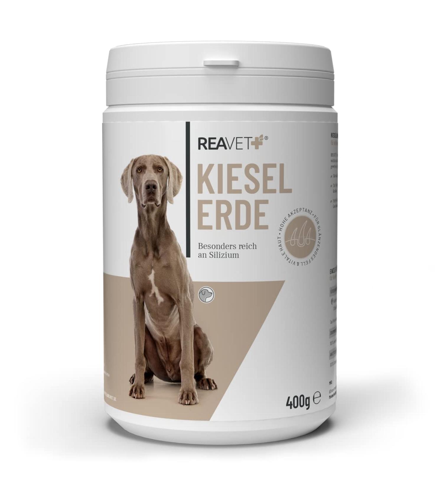 ReaVET Silica Powder for Dogs - 400g - Highly Dosed to Support Skin and Coat I BARF Supplement - Silicon - Healing Earth for Dogs - Support for Skin Function - Buy Online on GoSupps.com