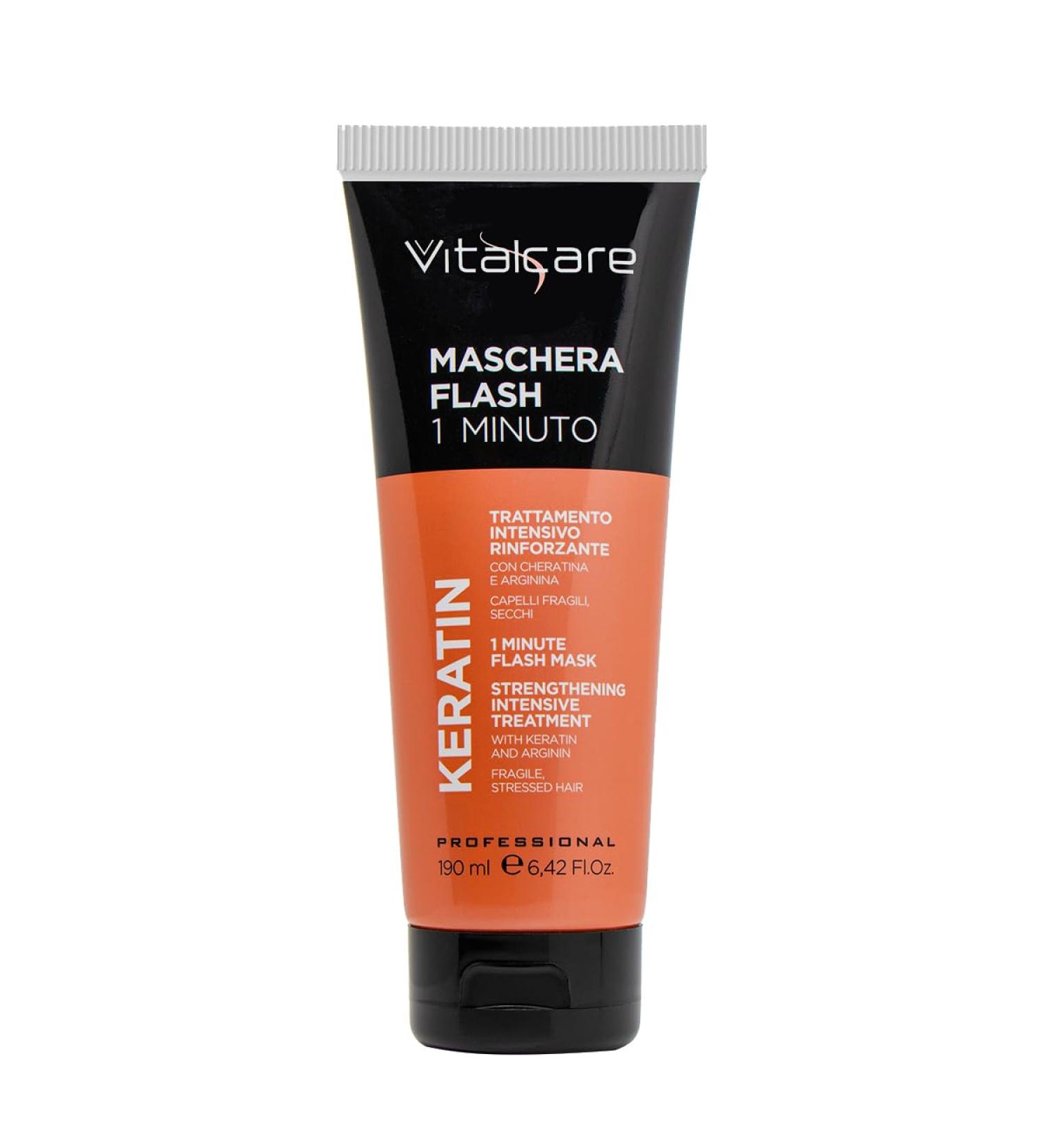  Vitalcare Vitalcare | Keratin - Flash Mask 1 minute Keratin Action with Keratin and Arginine Dry and Did Hair Mask Intensive Hair Treatment 190 ml - Buy Online on GoSupps.com