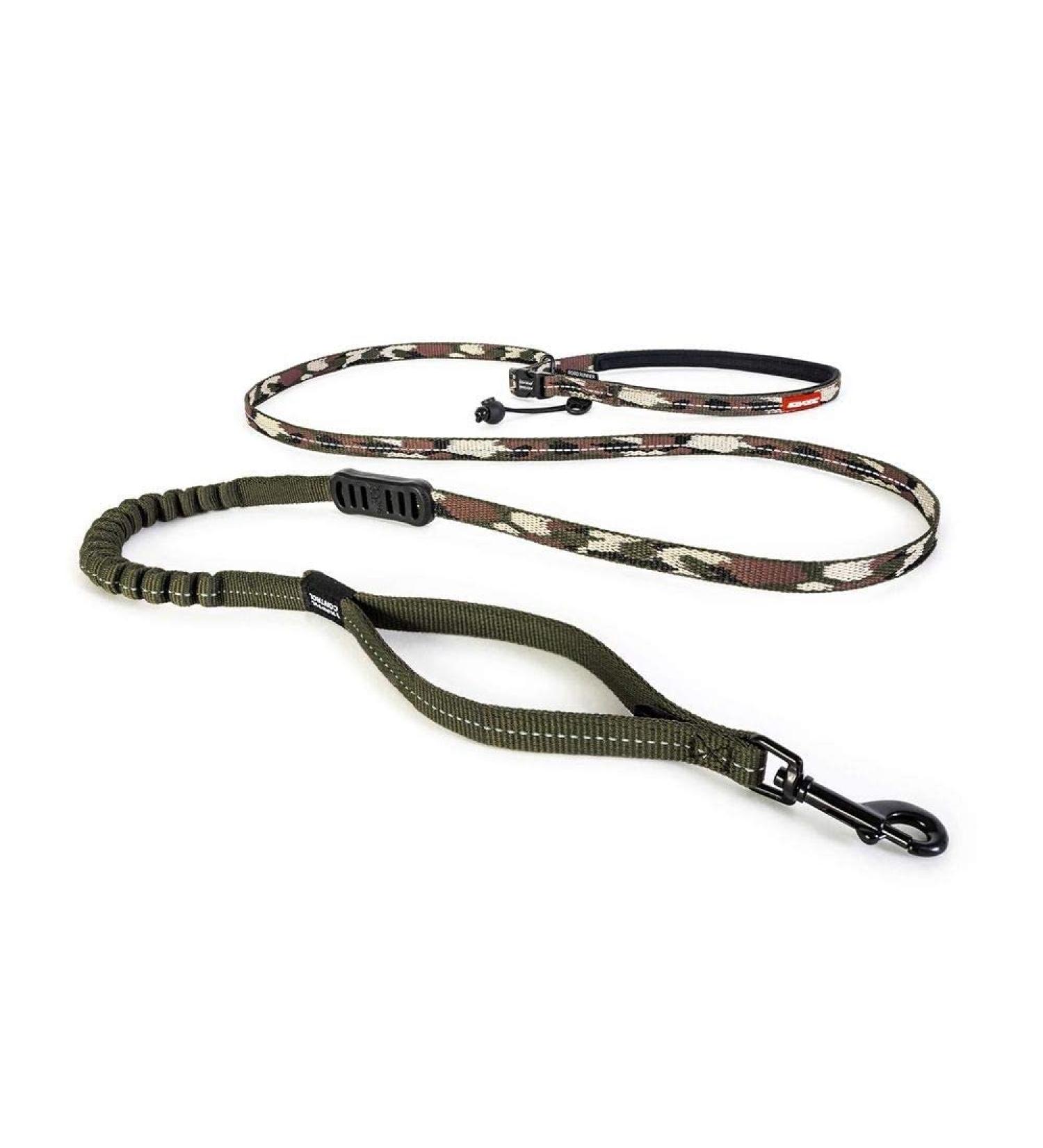 Ezydog Jogging Leash for Small & Medium Dogs | 210cm Reflective Bungee Leash - Camouflage Road Runner Lite - Buy Online on GoSupps.com