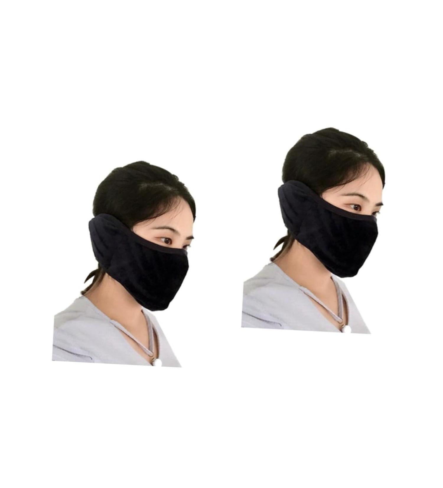 Healeeved 2-in-1 Winter Ski Masks | Anti-Dust Face Mask for Men & Women | Winter Sturmhauben | Black - 1 Pack - Buy Online on GoSupps.com