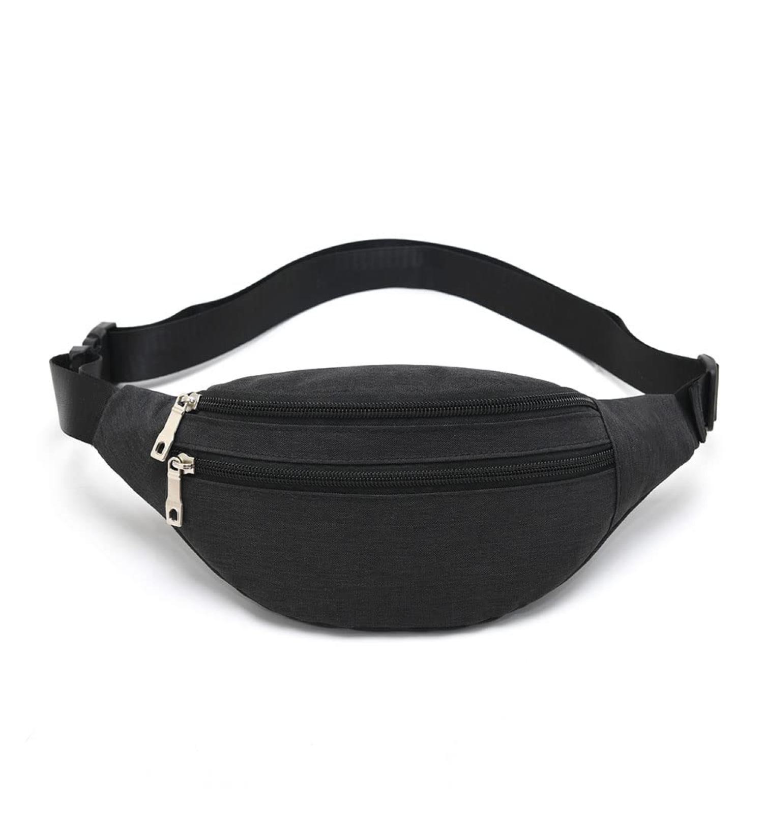 Black Waist Pack Bag for Men & Women - Fanny Pack for Travel, Sports, Running - Buy Online on GoSupps.com