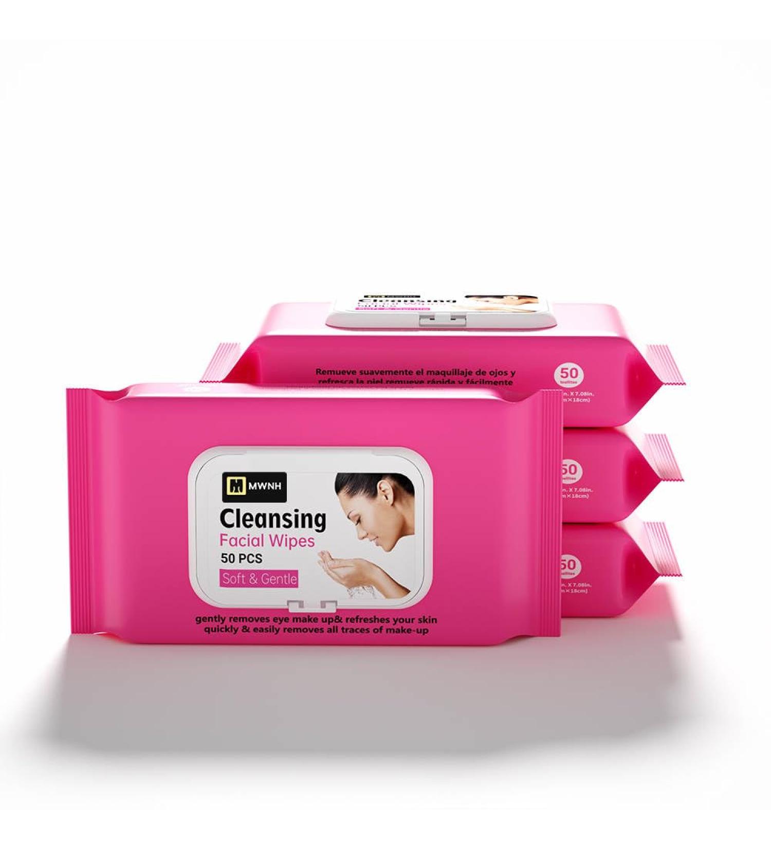Cleansing Facial Wipes - 50 Luxuriously Gentle & Soft Wipes for Skincare | International Shipping Available - Buy Online on GoSupps.com
