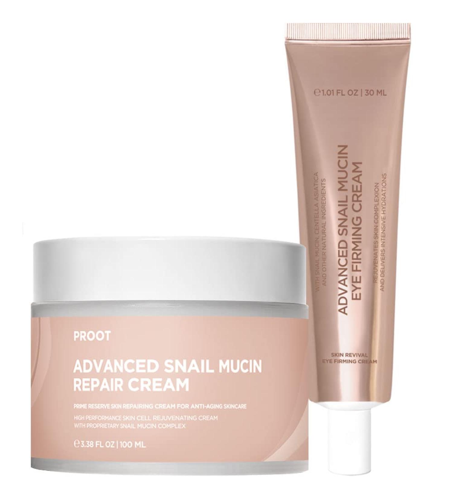 PROOT Snail Mucin Cream and Eye Cream Bundle | Advanced Snail Mucin Skincare Kit - Buy Online on GoSupps.com