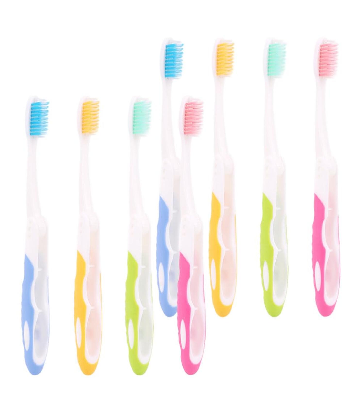 Healeeved 8st Small Travel toothbrush Small portable toothbrush camping toothbrush mini travel toothbrush toothbrush with soft bristles foldable toothbrush caricature cleaning brush travel