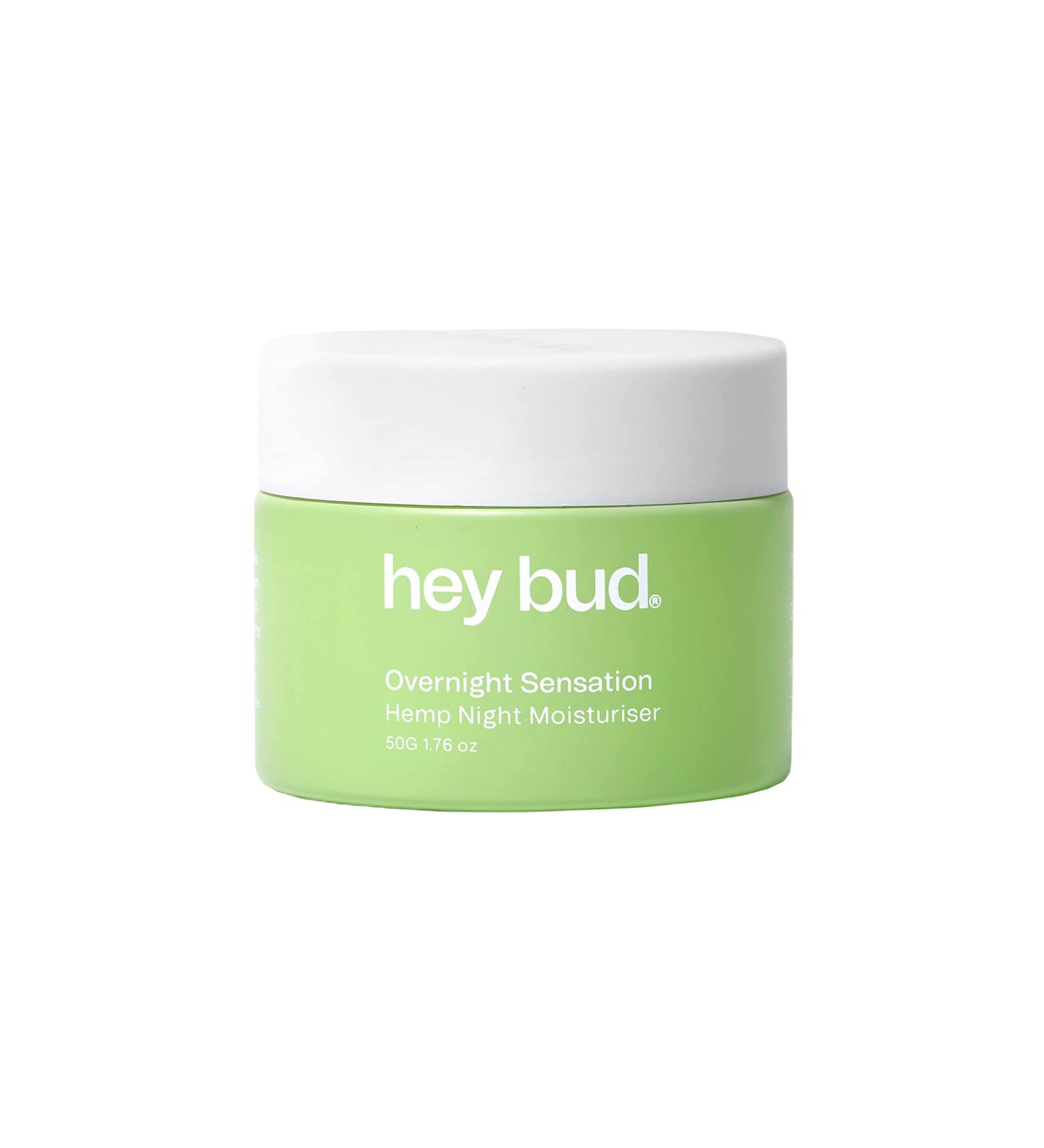 Hey Bud Overnight Sensation Hemp Night Facial Moisturiser 50g | Vegan Sustainable & Cruelty-Free | Shop Internationally - Buy Online on GoSupps.com