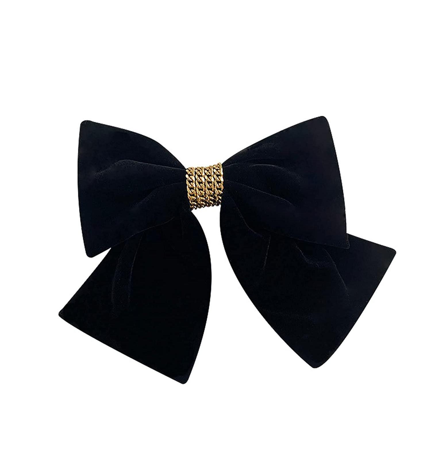 Large Hair Bows for Women Black Hair Bow Big Bow Hair Clip Girl French Barrette with with Velvet Hair Bows Solid Color Ponytail Hair Accessories (Black) - Buy Online on GoSupps.com