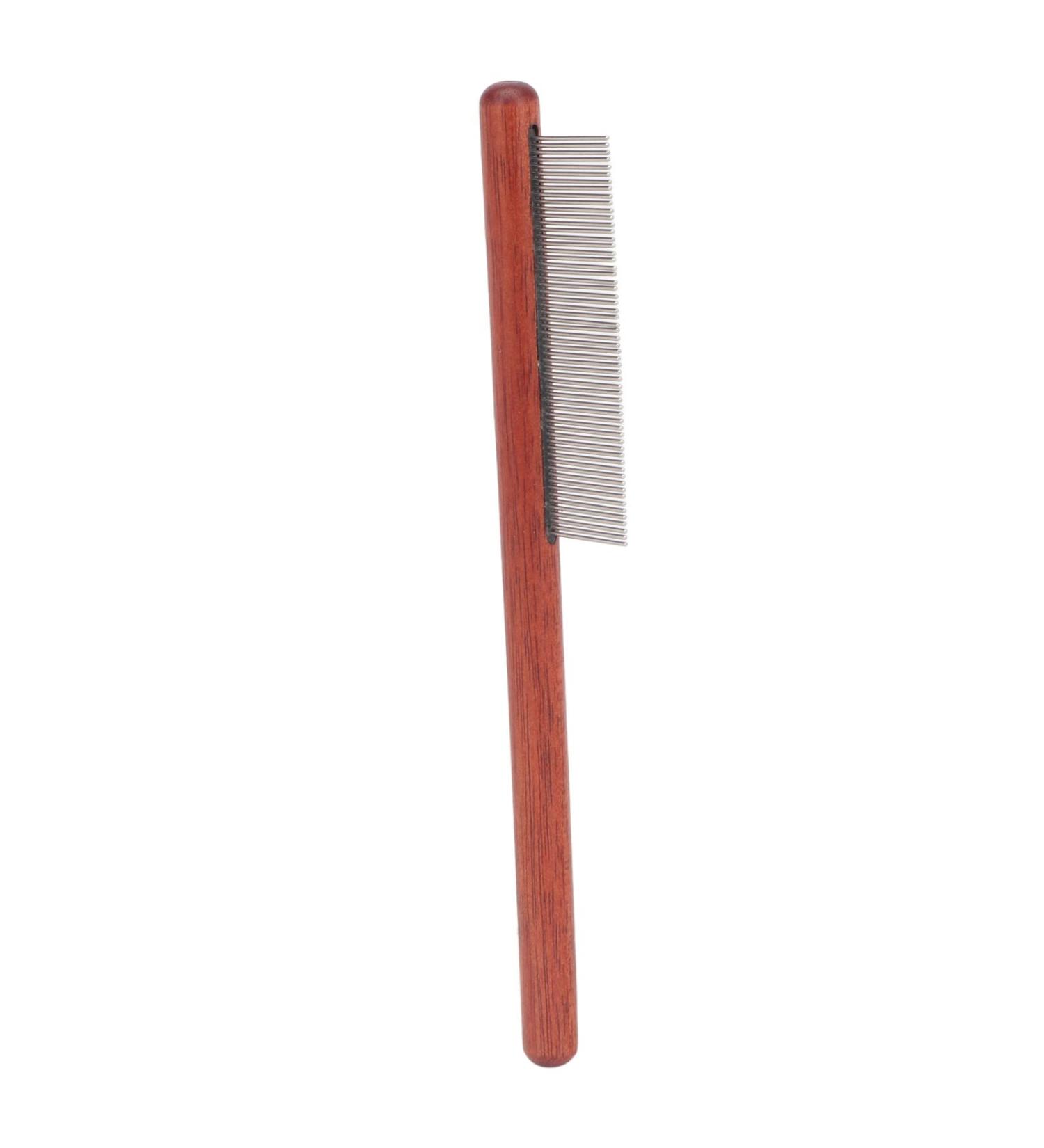 Premium Flea & Lice Comb with Wooden Handle - Stainless Steel Hair Care Tool for Pets - Buy Online on GoSupps.com