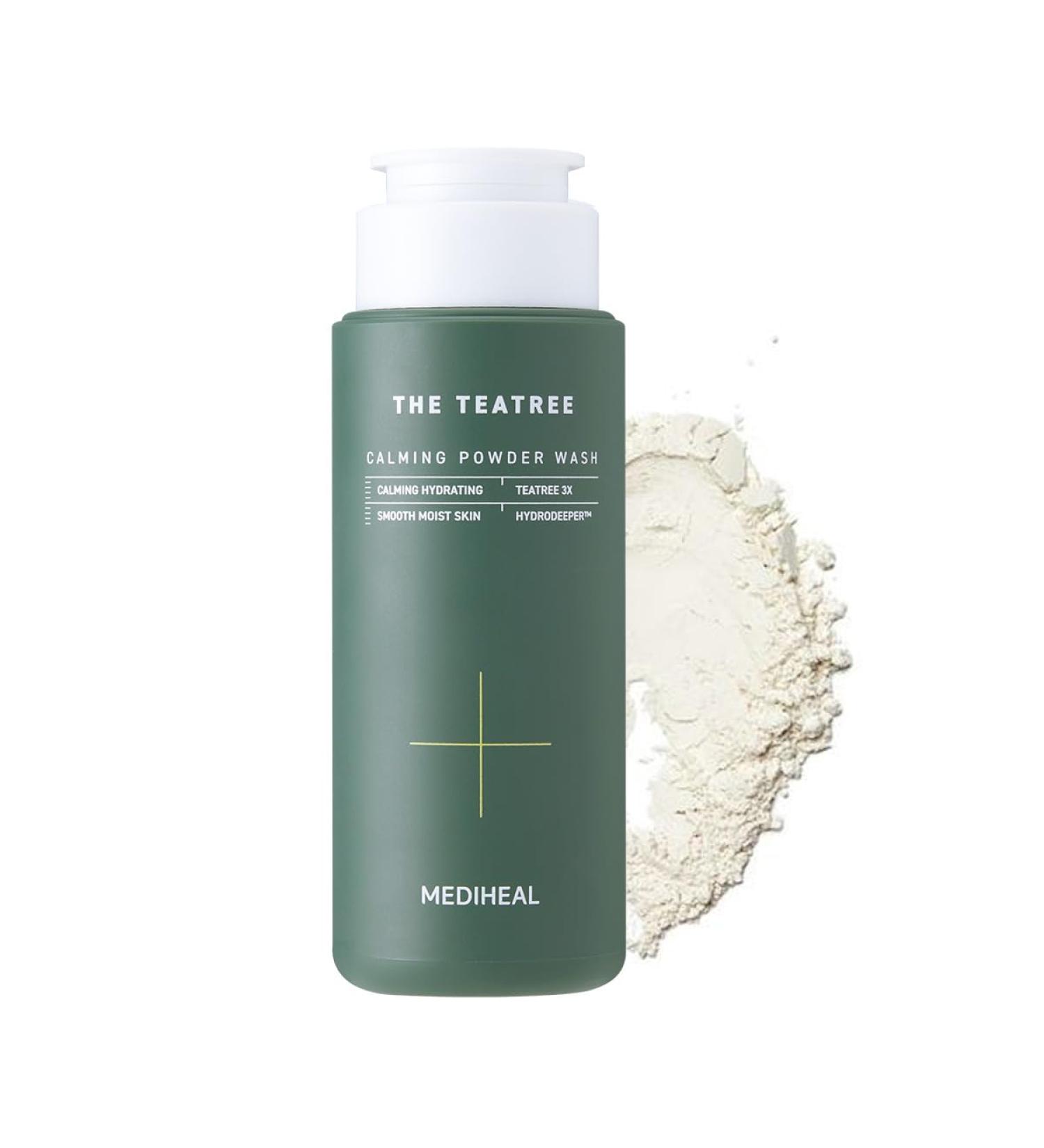 Mediheal Teatree Calming Powder Wash 1.76 oz - Hydrating Daily Facial Cleanser for Blackhead Removal | Gentle Bubbles | International Shipping - Buy Online on GoSupps.com