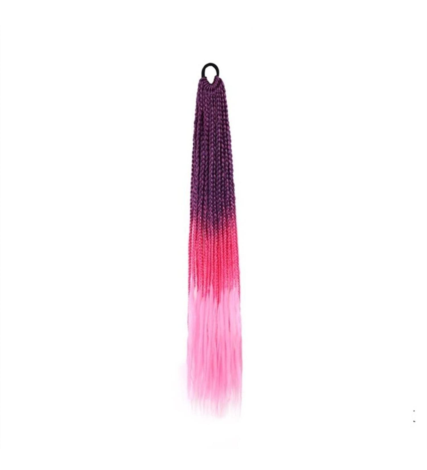 Hair Bun 24 Inch Braided Ponytail Multicolor Braid Extensions Rainbow Braided Hair Extensions Synthetic Wigs with Elastic Bands Hair Extension Hair Piece (Color : #17 Size : 24inch) 24inch #17 - Buy Online on GoSupps.com