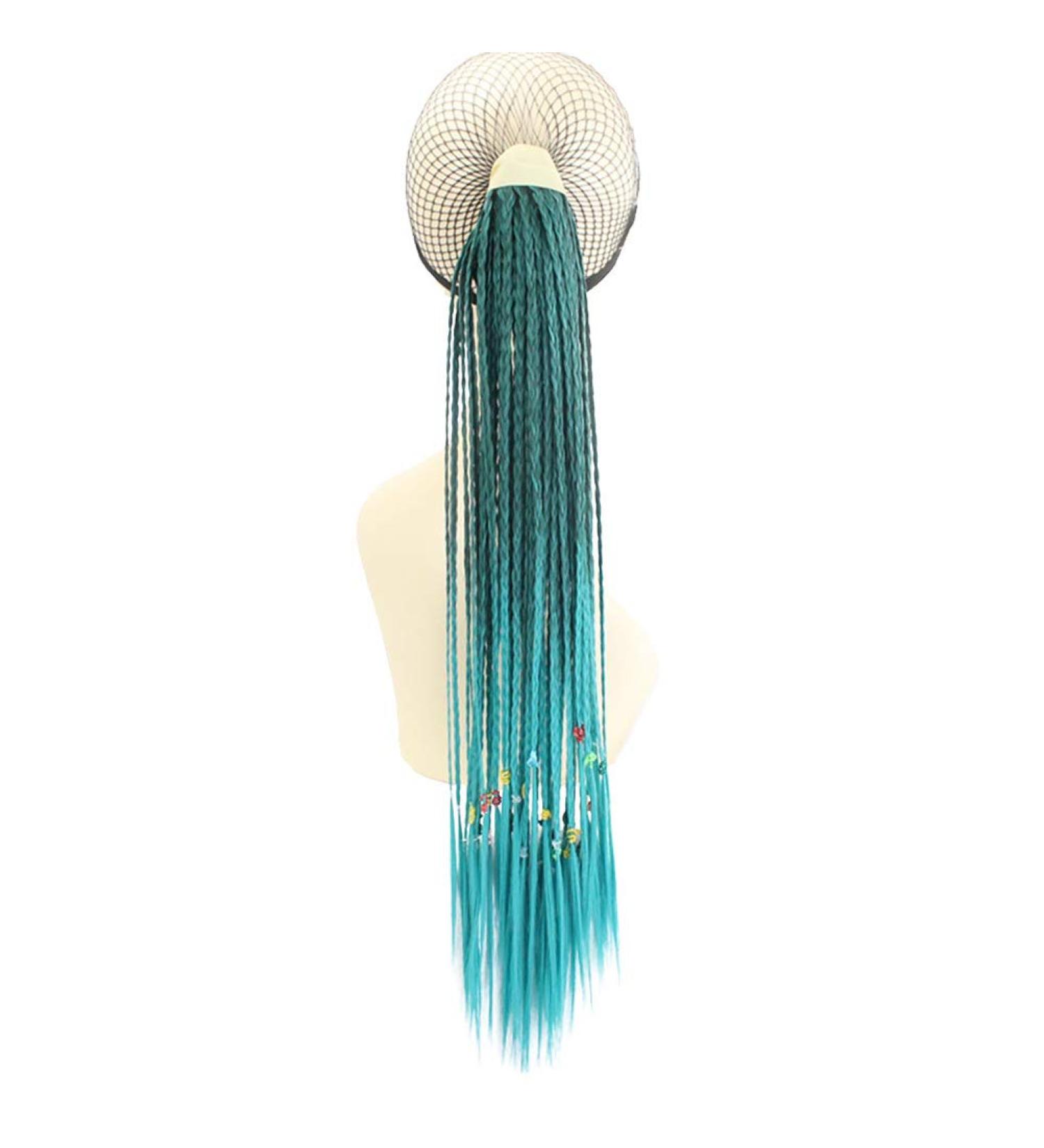 Dreadlock extensions synthetic hair long ombre dreadlock reggae hippie bun green/light green Green/light green