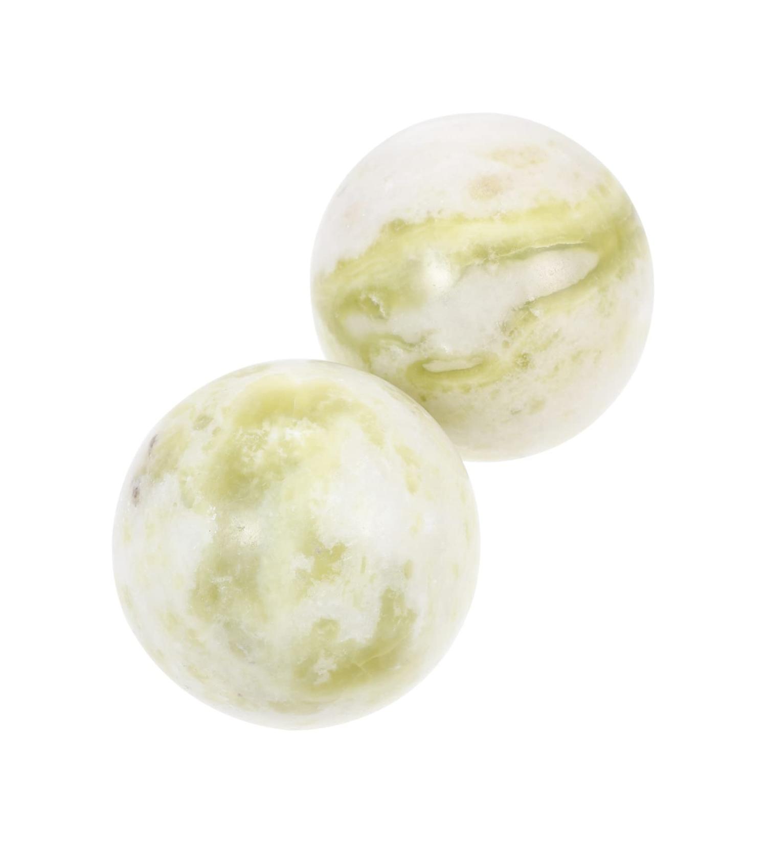 Gleavi Gymnastics Ball Set - Acupressure Forearm Handle & Baoding Balls for Strength Training | Portable Meditation Fitness Balls - Perfect Gift for Seniors | Lantian Jade - 3.5x3.5cm - Buy Online on GoSupps.com