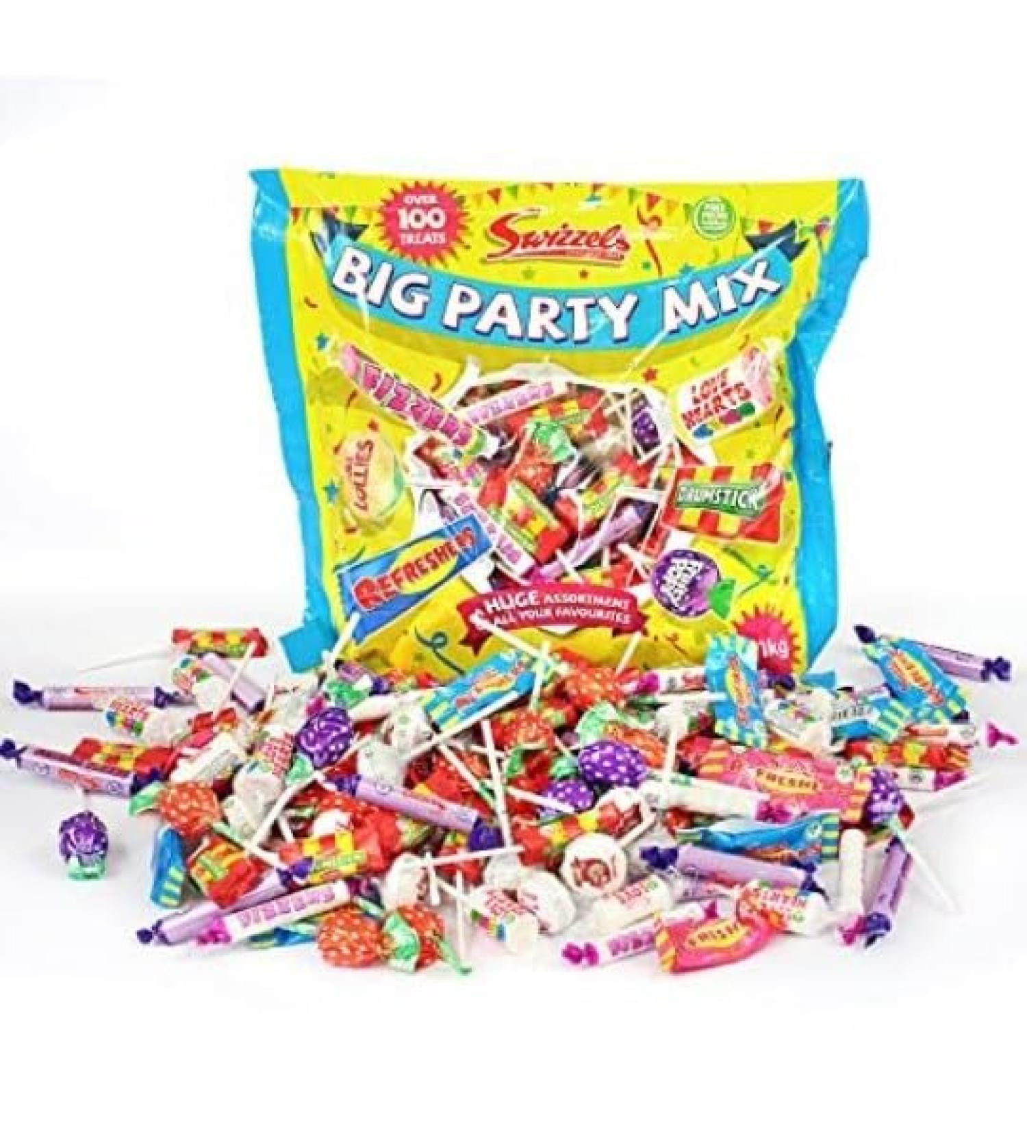 Swizzels Big Party Mix Bag 1.1 kg (Pack of 1) Tasty And Twisty Treat Gift Hamper For Birthday Christmas Sold By Kidzbuzz - Buy Online on GoSupps.com