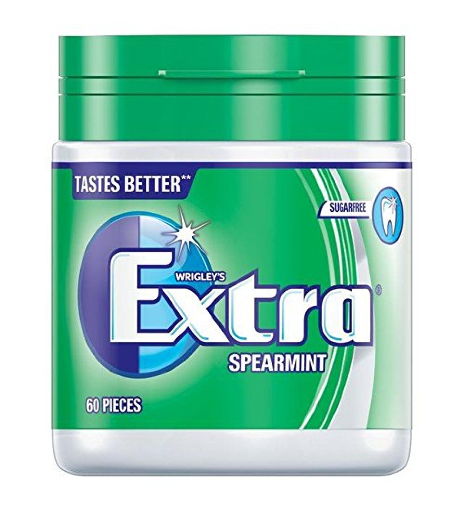 Wrigley's Extra Spearmint Bottle 60 per Pack - Pack of 2