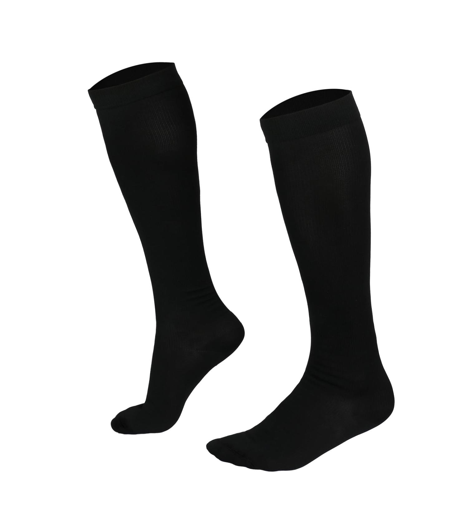 WELSBERG Compression Socks UK 6-10 - Knee High Support Stockings for Men & Women - Black - Ideal for Sports, Running, Tennis, Travel - Buy Online on GoSupps.com