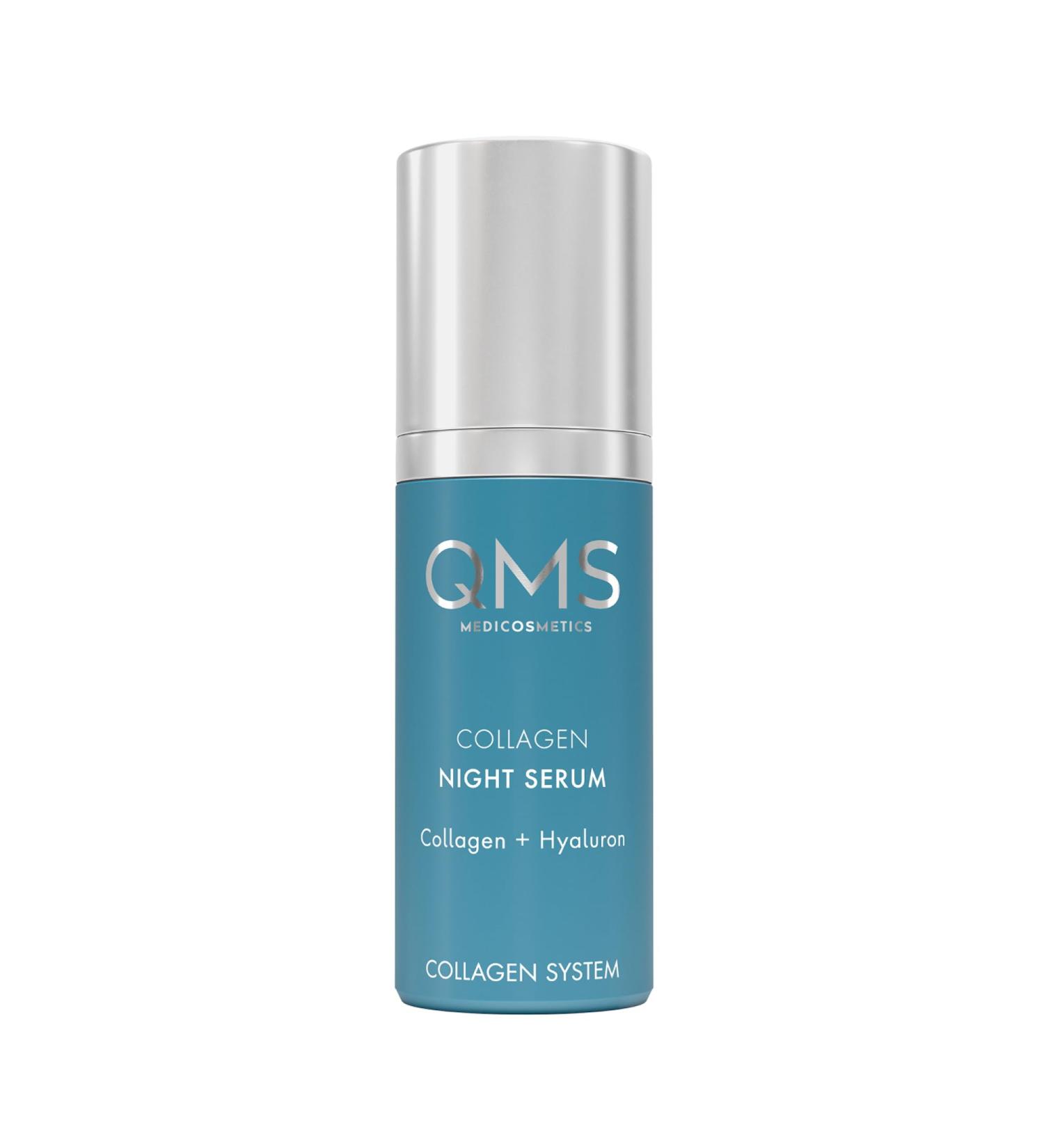 QMS Medicosmetics Collagen Night Serum Advanced Firming Anti-Aging Skin Care Instantly Reduces Fine Lines + Minimizes the Appearance of Wrinkles with a Collagen/Hyaluronic Acid Complex 1.01 oz 1.01 Ounce - Normal Skin - Buy Online on GoSupps.com