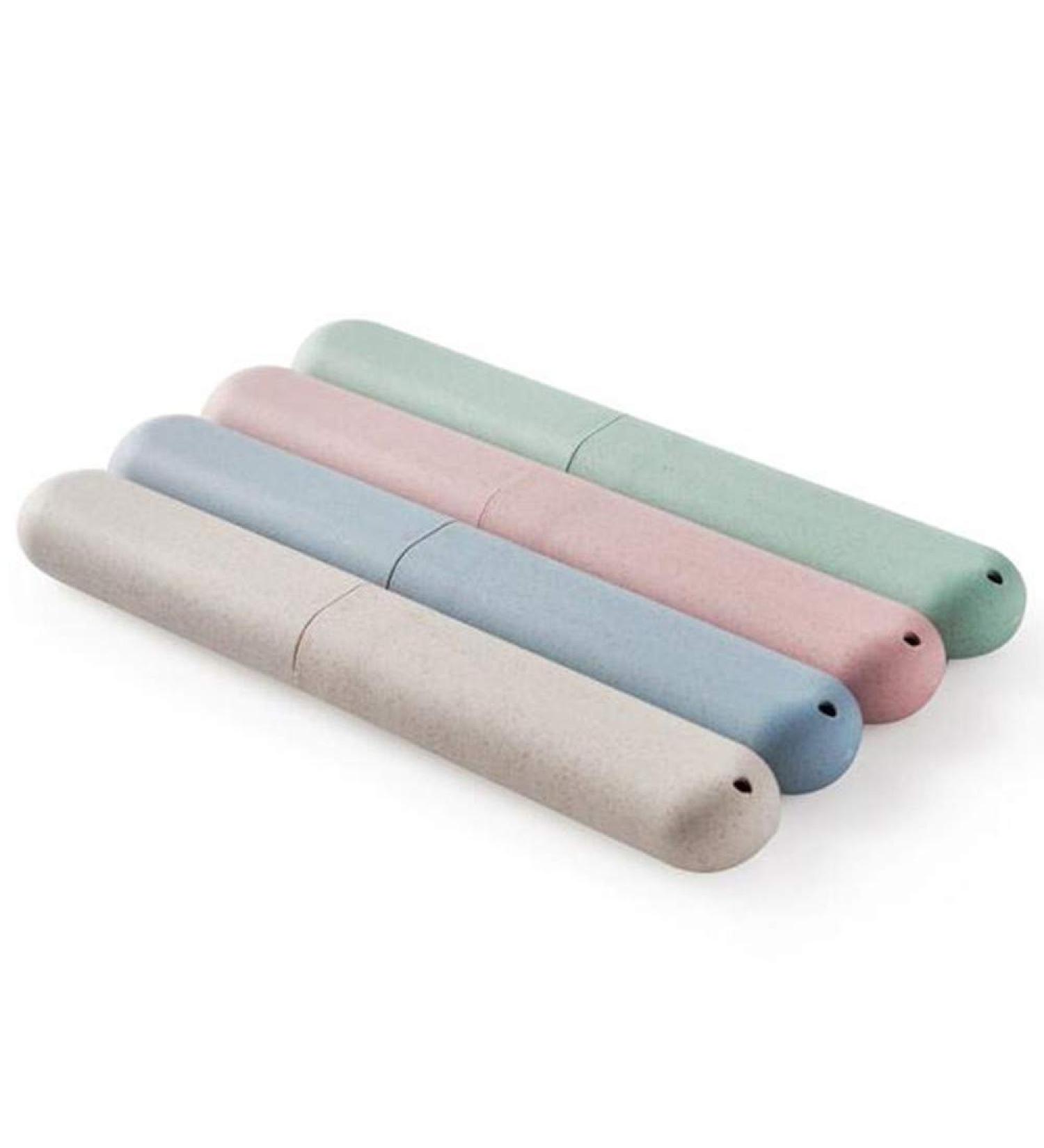 Allegorly Portable Toothbrush Case | Travel-Friendly Toothbrush Head Covers | Protective Toothbrush Container - Beige (21cm x 3cm x 2cm) - Buy Online on GoSupps.com