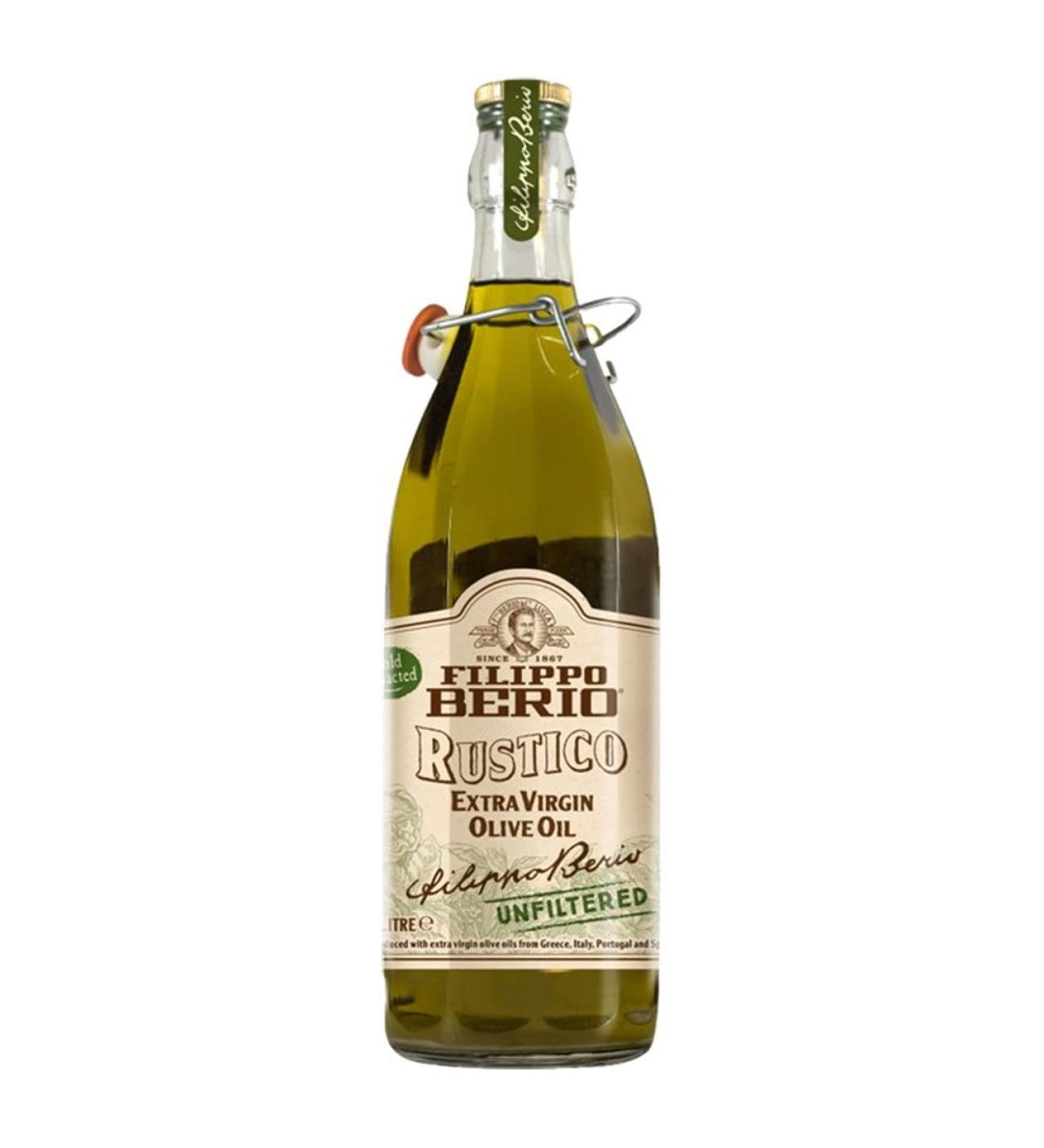 Filippo Berio Rustico Unfiltered Olive Oil 1L - Premium Unfiltered Olive Oil for Cooking and Drizzling - Buy Online on GoSupps.com