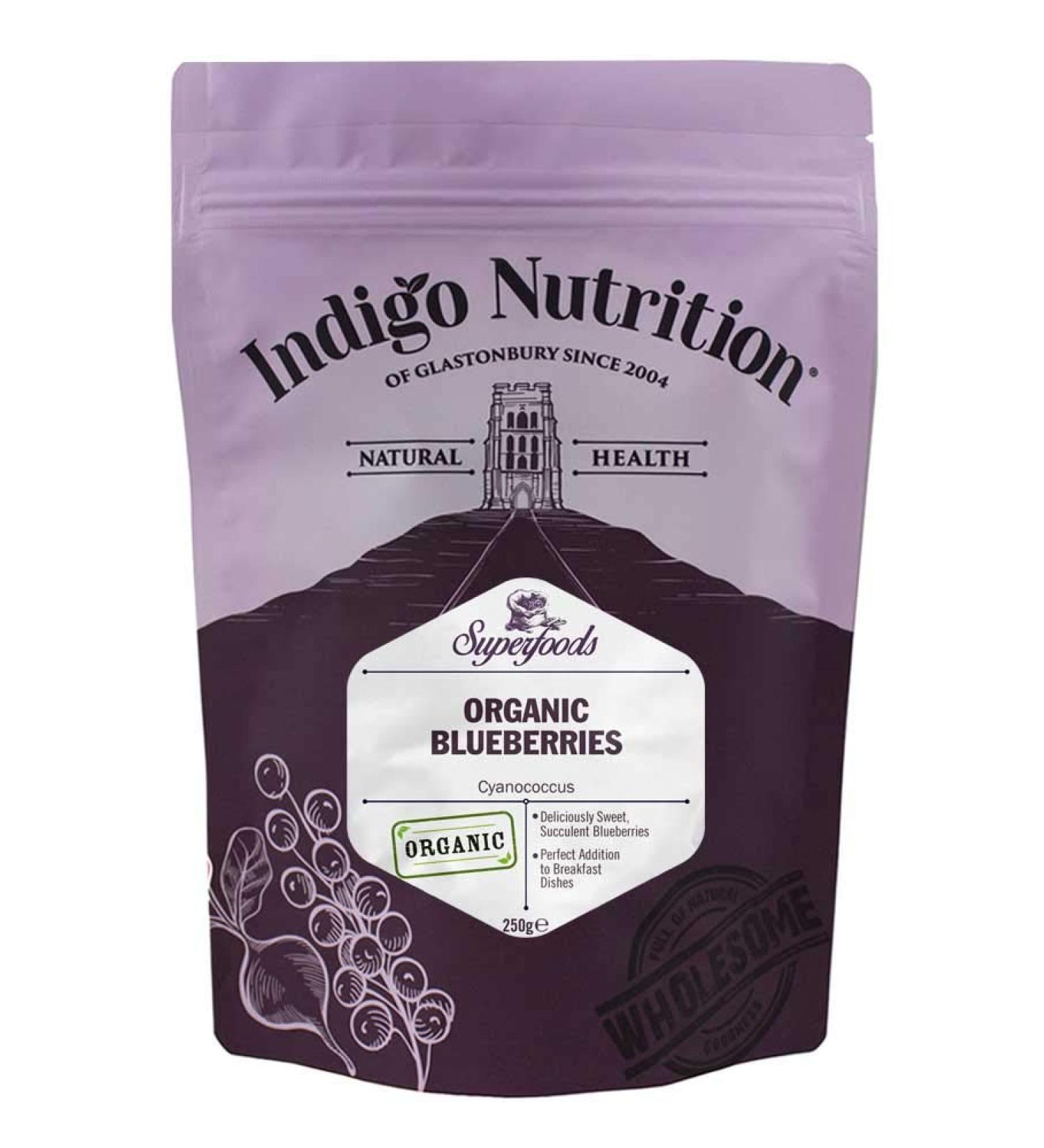 Indigo Herbs Blueberry Organic 250g (Dried) - Buy Online on GoSupps.com