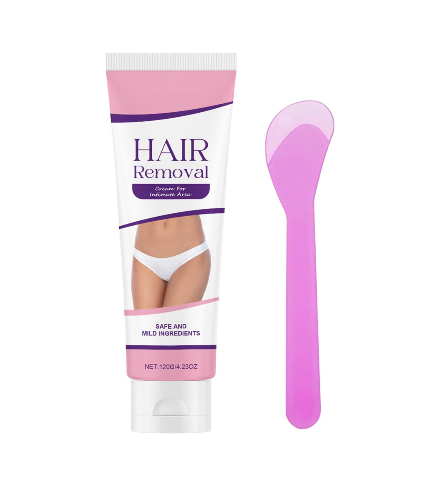  Jingmiger No-Shave Hair Removal Cream Lotion with Spatula 120 Grams - Hair Removal Cream for Bikini Area Intimate Area Legs Underarms Back and Bikini Lines - Buy Online on GoSupps.com