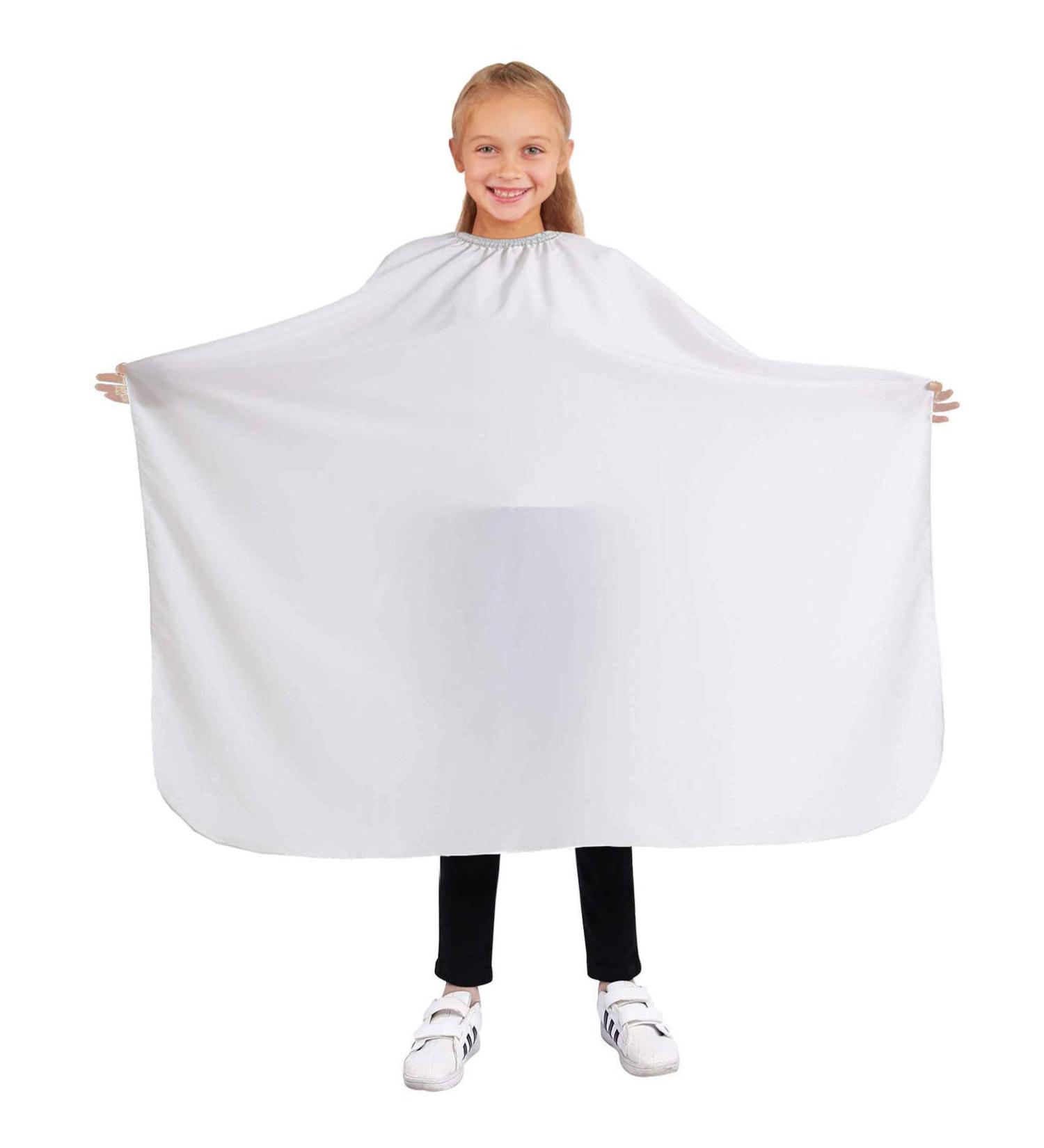 Children's Hairdressing Cape for Hairdressing Salon Professional Salon Apron Beauty Salon and Home Use 111 White