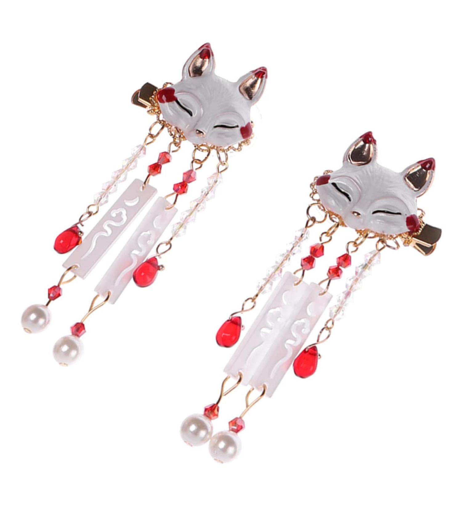 SHOWERORO 1 Pair Fox Tassel Clip Women Tassel Hair Clip Tassel Animal Hair Clip Chinese Tassel Hair Clip Chinese Tassel Hairpin Dangle Tassel Hair Clip Tassel Hairpin Tassel Barrette - Buy Online on GoSupps.com