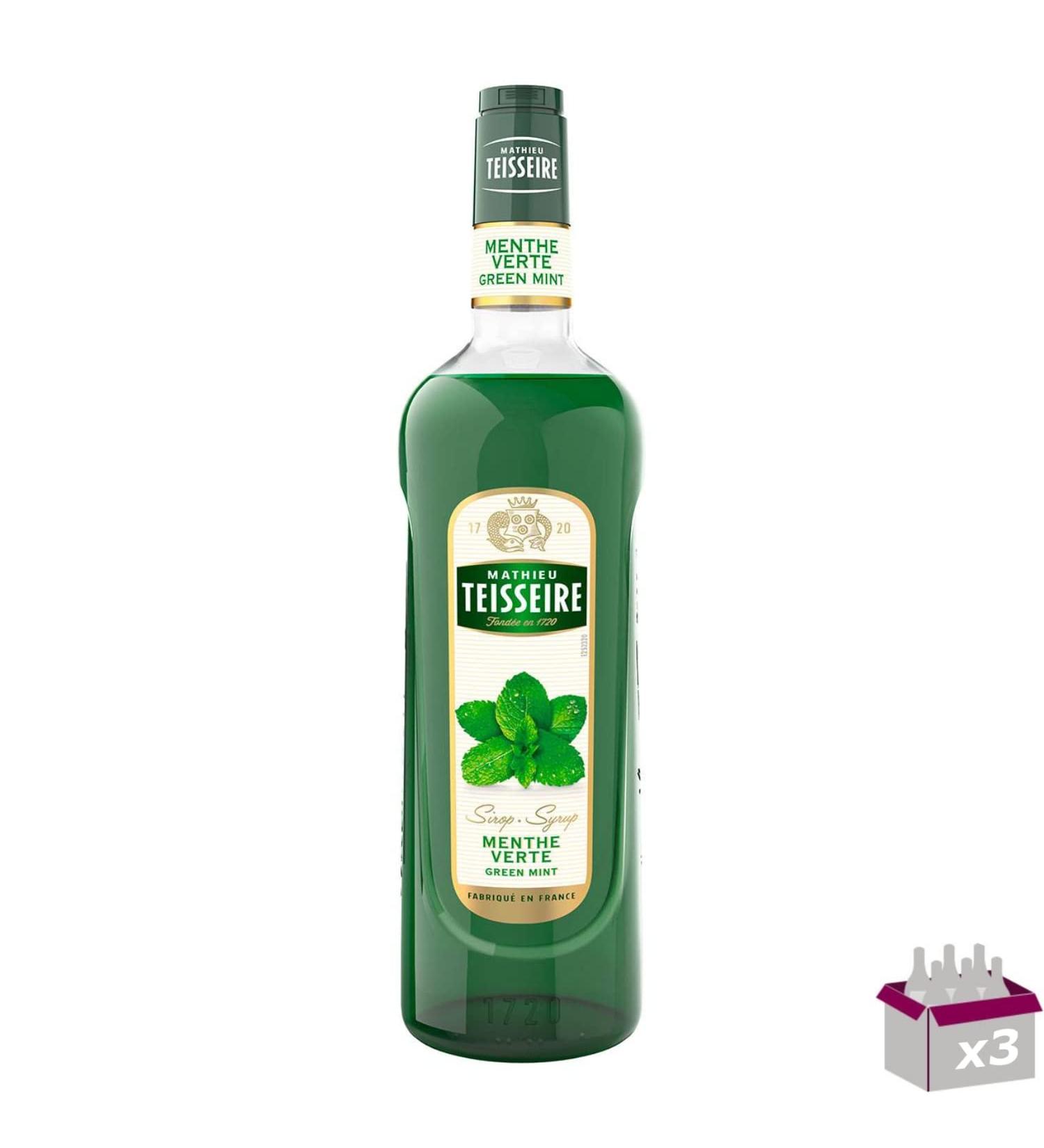 TEISSEIRE Set of 3 Spearmint Syrup 1L