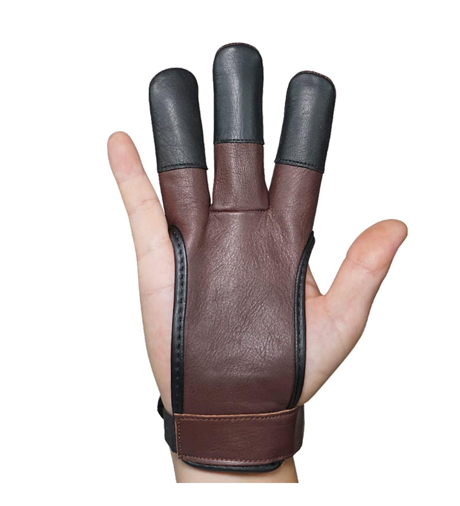 ArcheryMax 3 Finger Leather Shooting Glove - Medium Size - Buy Online on GoSupps.com