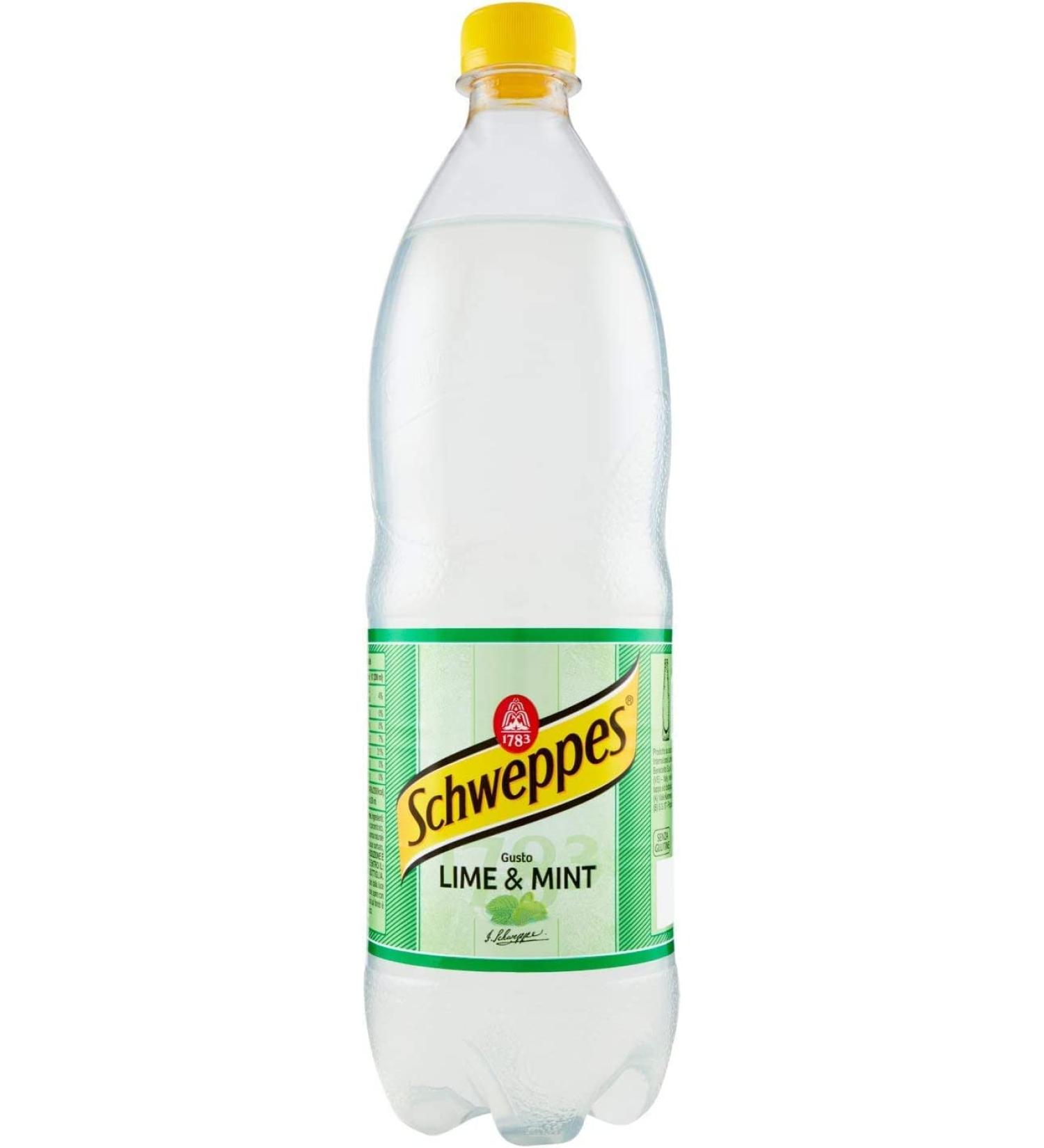 Schweppes 12 x carbonated drink with lime juice PET 1 liter - Buy Online on GoSupps.com