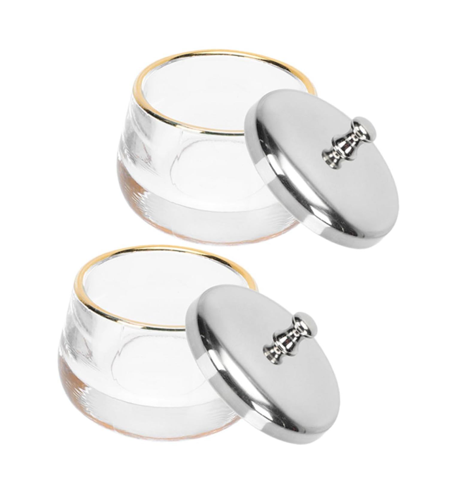 2pi ces Gobelets Verre pour Dissolvant de Vernis Ongles Lot Couvercle Inoxydable Utilisables pour Manucure et Nail Art - Buy Online on GoSupps.com