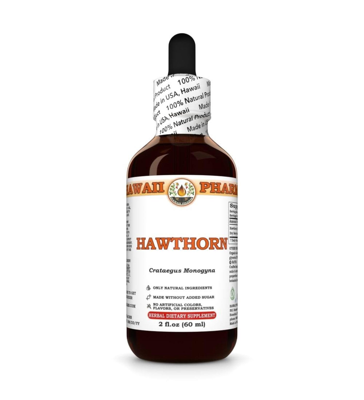 Hawthorn (Crataegus Monogyna) Dry Berry Tincture Made in Hawaii All Natural Vegan Pure Liquid Extract - 2 fl.oz 2 Fl Oz (Pack of 1) - Buy Online on GoSupps.com