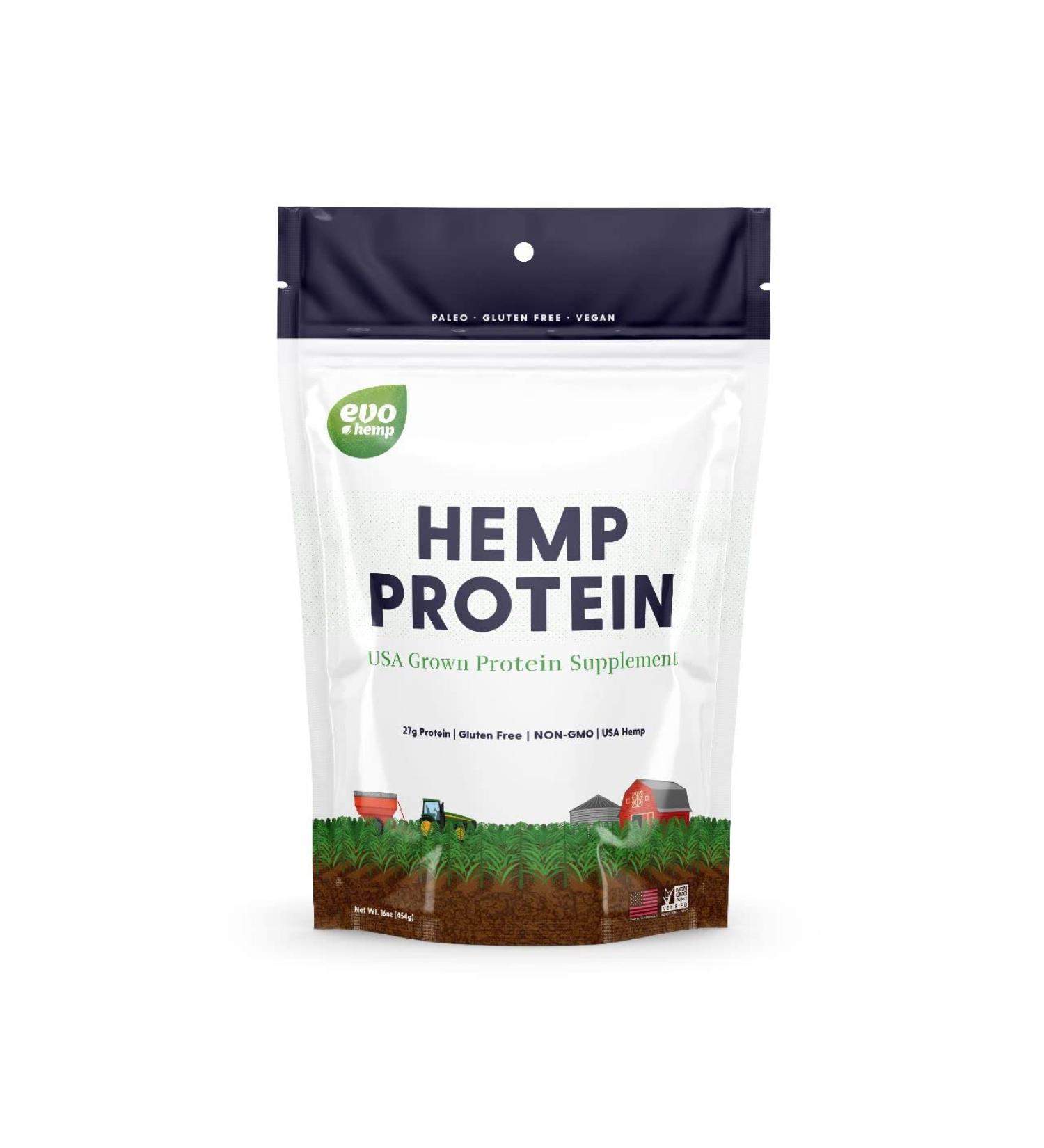 Evo Hemp 90% Plant Based Protein Powder (1 lb) | 27g Protein | Made with 100% U.S. Grown Hemp Hearts | Enriched with Raw Enzymes, Omega 3s, and Omega 6s - Buy Online on GoSupps.com