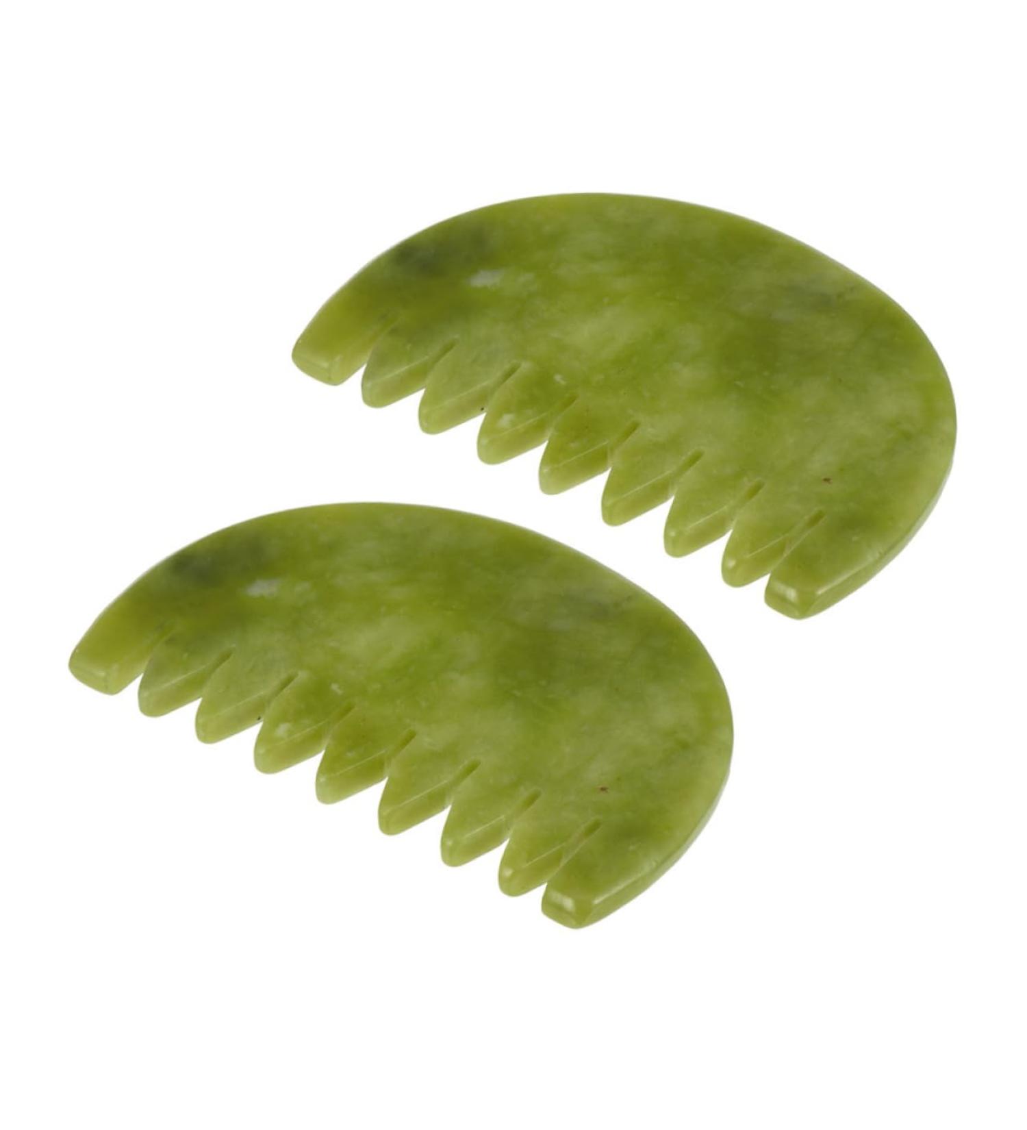 Beavorty 2-in-1 Jade Massage Comb & Scalp Massager - Effective Hair Care & Skin Treatment Tools for Relaxation & Wellness - Buy Online on GoSupps.com