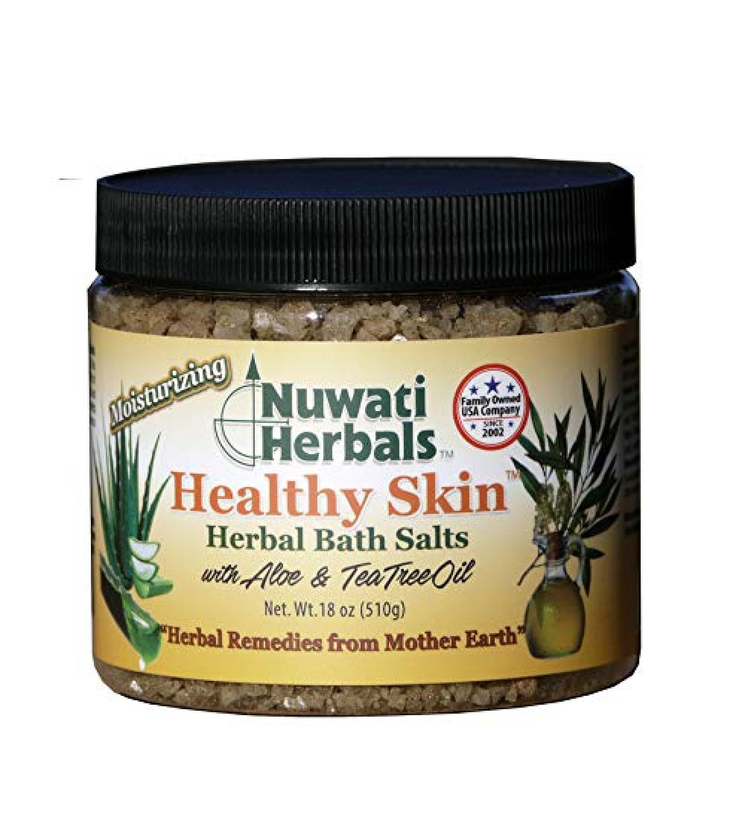 Healthy Skin Herbal Bath Salts - Moisturizing & Soothing with Aloe & Tea Tree Oil | 18 oz - International Shipping Available - Buy Online on GoSupps.com