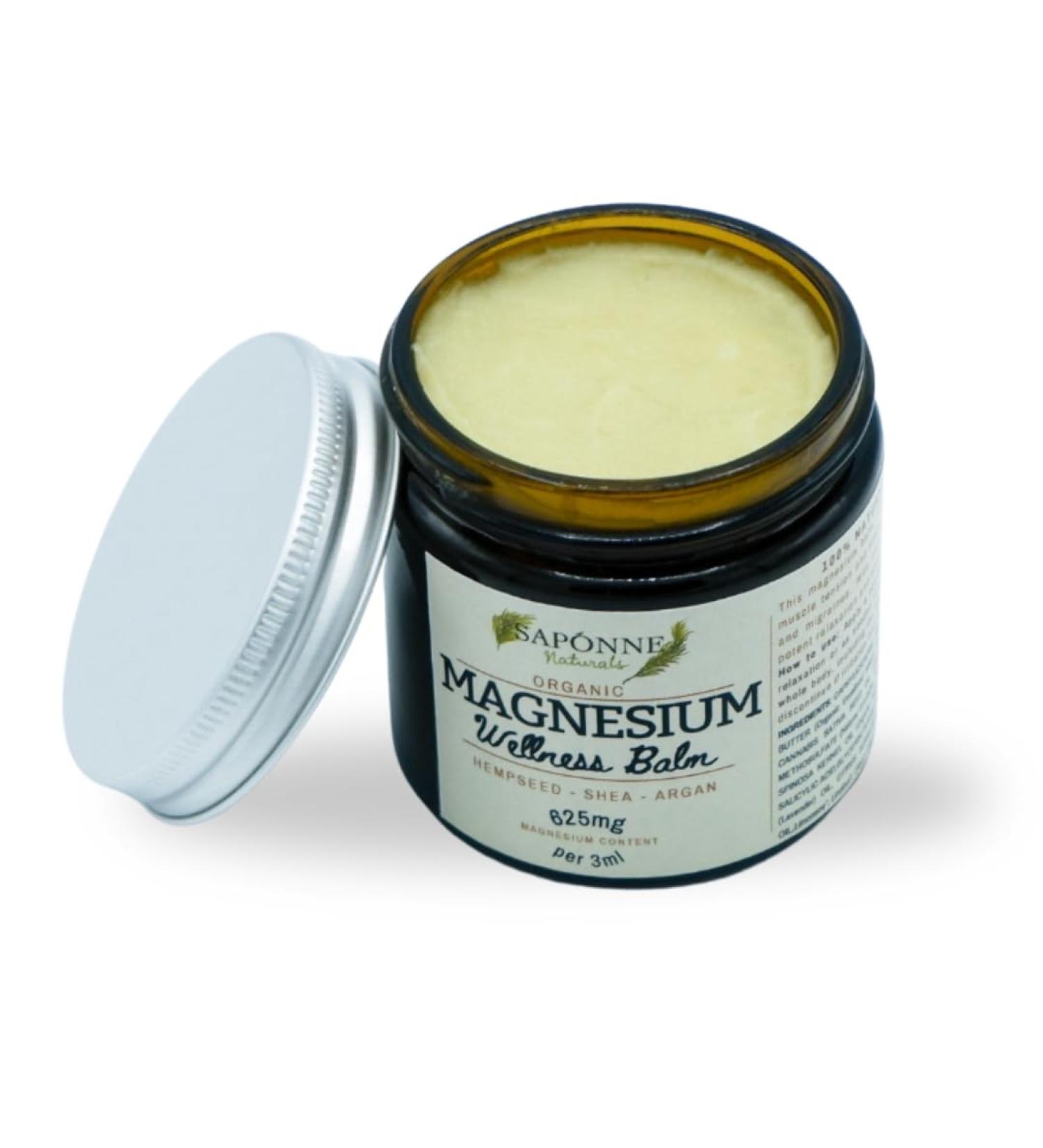 Sap nne Naturals Magnesium Wellness Balm- Vegan | Sleep & Muscle Balm | High-Strength Zechstein Magnesium 625mg | Restless Legs | Argan Oil Hempseed Oil Shea Butter |60g Jar Cream - Buy Online on GoSupps.com