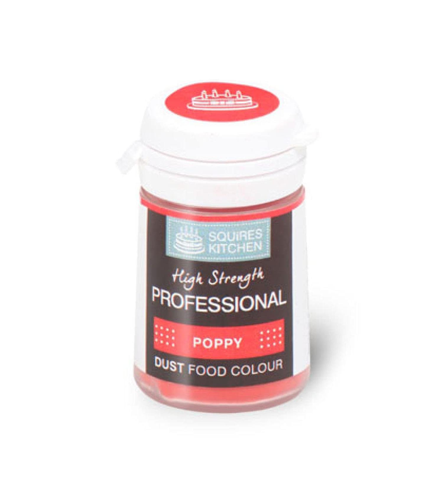 Squires Kitchen POPPY RED Cake Food Colour Colouring Edible Lustre Dust 4G