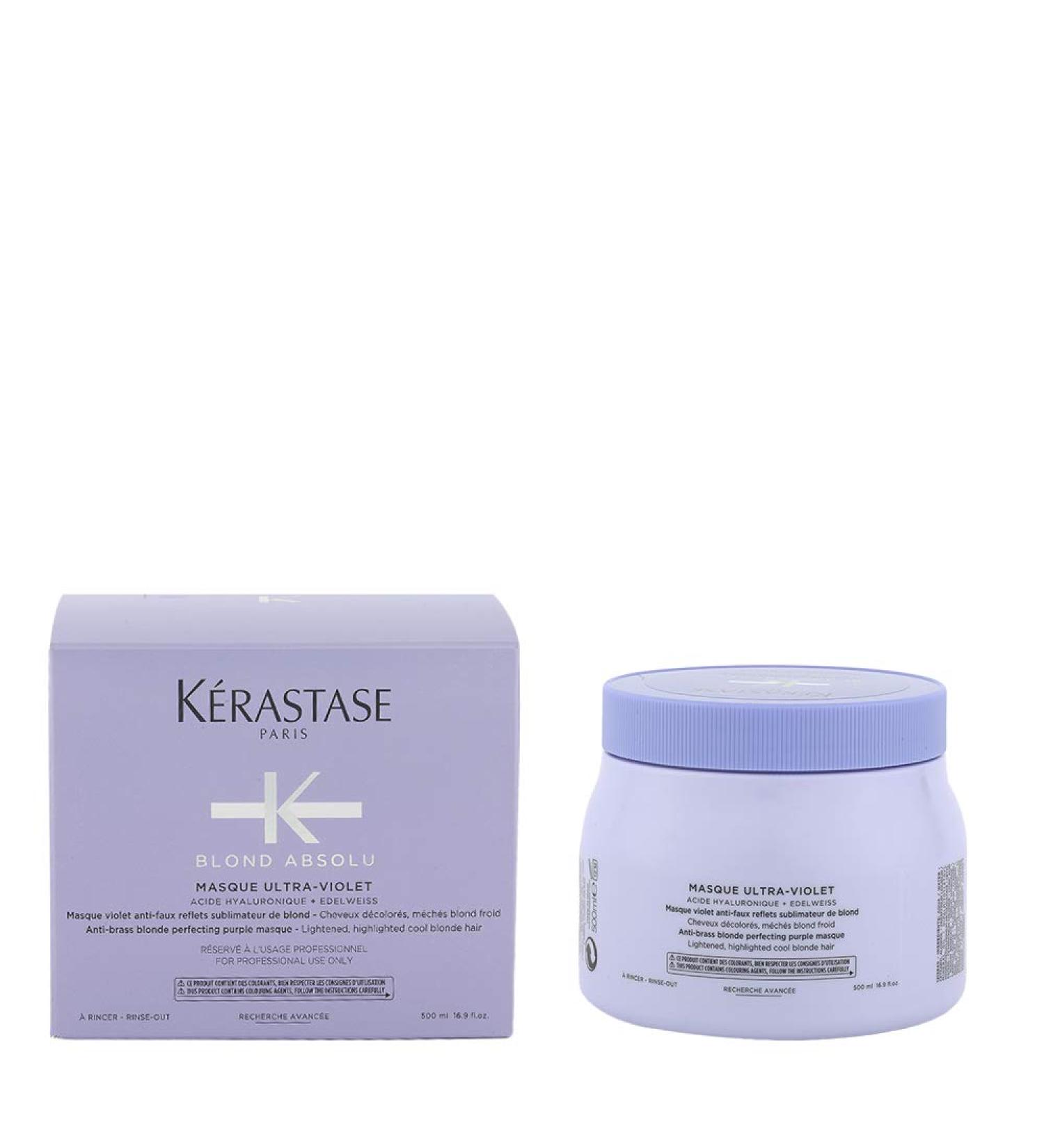 K rastase hair mask for dry and bleached hair against yellow tinge with hyaluron and neutralizer masque ultra-violet blond absolute odorless 500 ml (1 Pack)