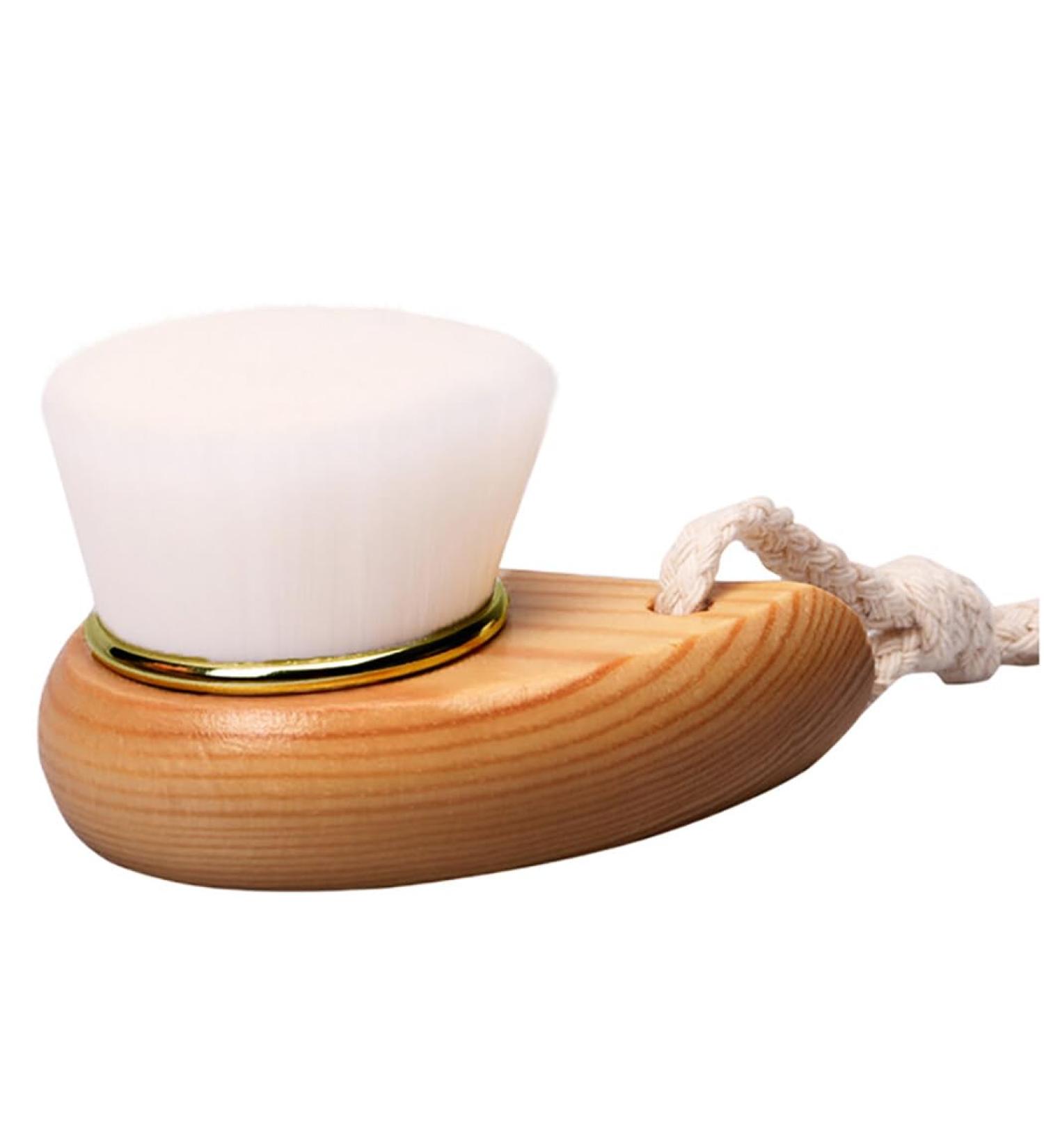 Wooden Handled Facial Scrub Brush: Soft Nylon Bristle Skin Cleanser - Buy Online on GoSupps.com