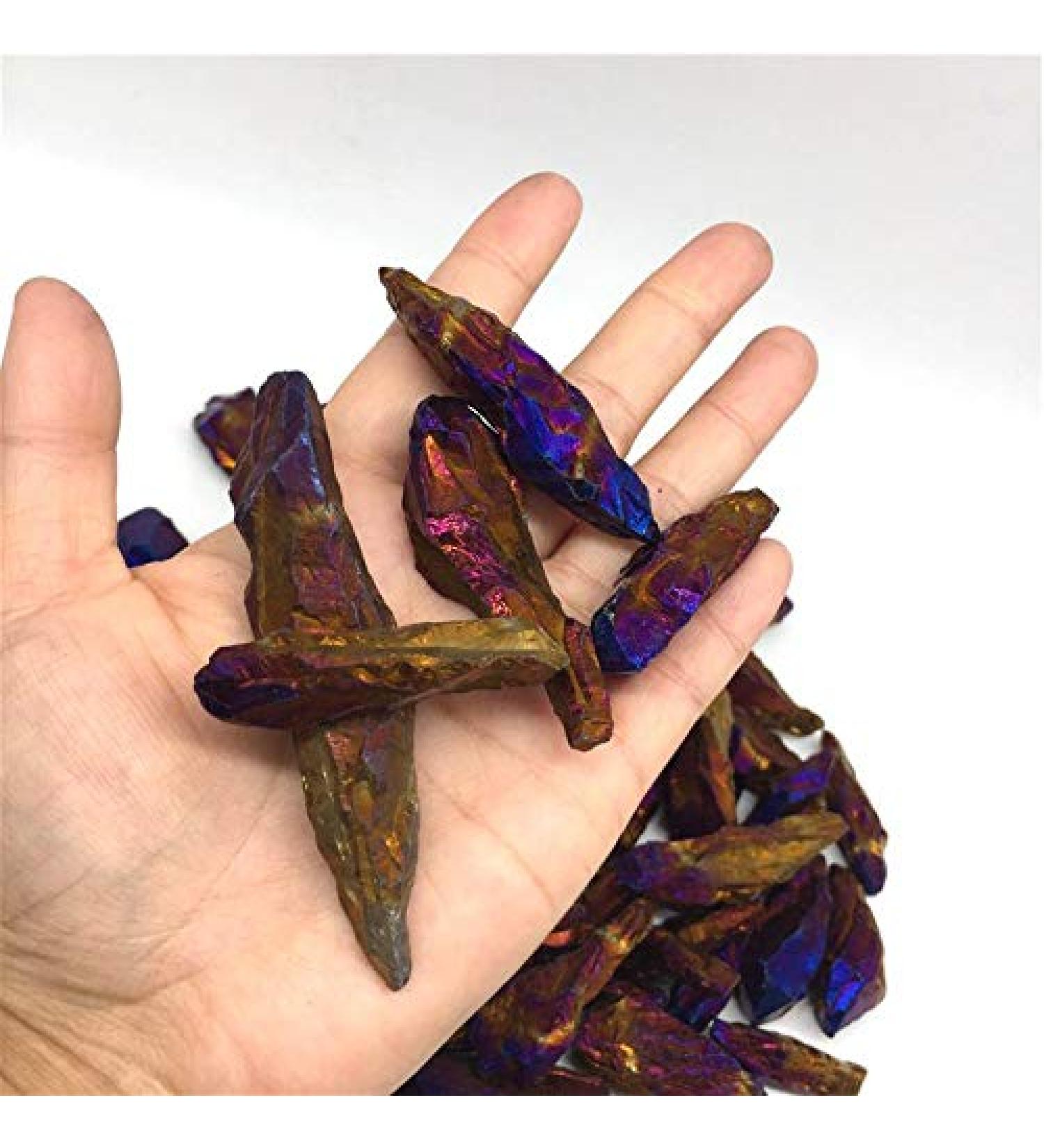 Natural Crystal Rough Natural Electroplate Colorful Aura Quartz Crystal Rough Stone for Crystal - Buy Online on GoSupps.com