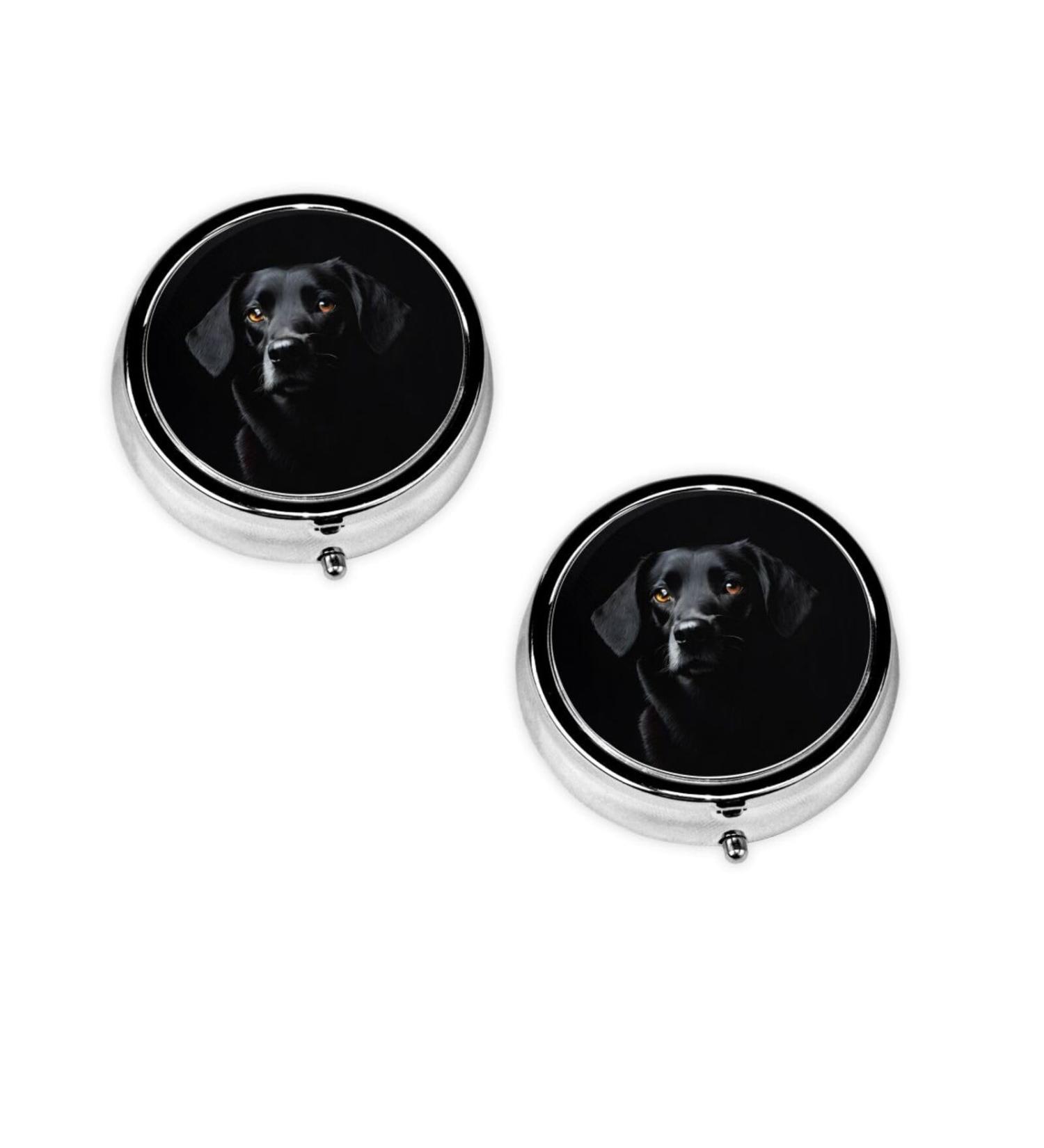 Portable 3 Compartment Puppy Dog Round Pill Box - Mini Travel Medicine Organizer for Vitamins & Tablets - Buy Online on GoSupps.com