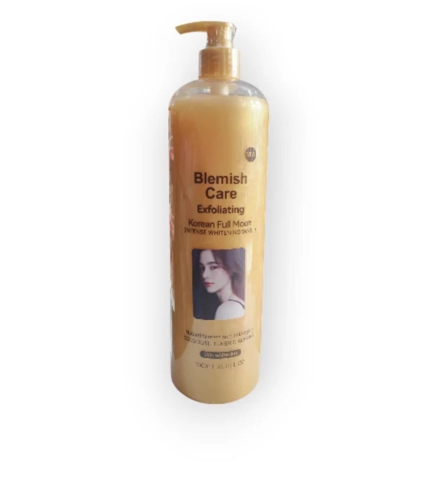 Blemish Care Exfoliating Body Wash Korean Full Moon Intense Whitening 3-in-1 Natural Lemon Peel and Turmeric Slough Off Dead Skin 1000ml