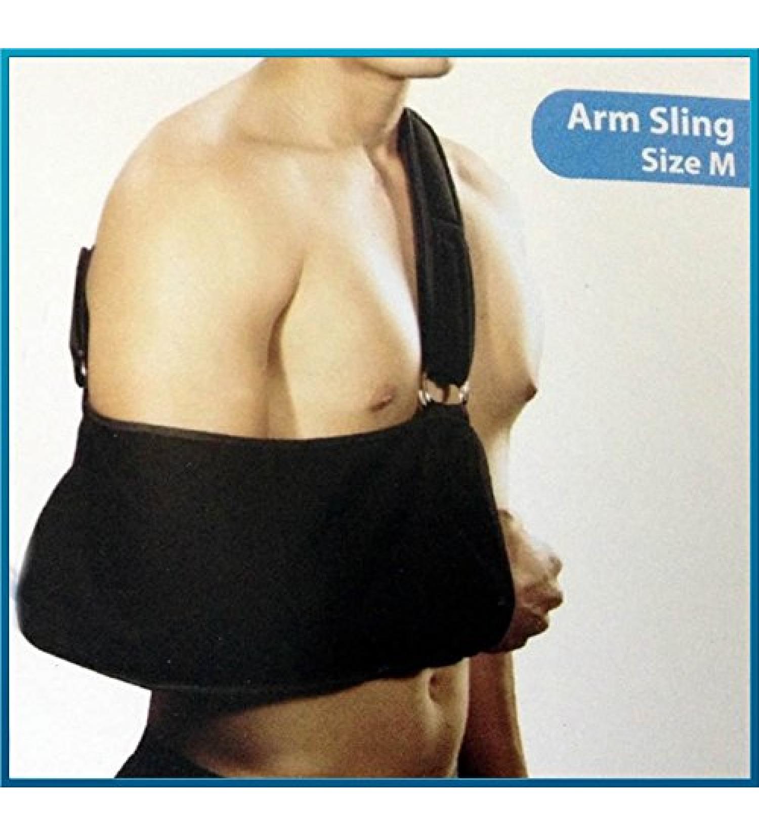 Orthopedic Arm Sling with Pad - Shoulder Immobilizer Black Size M | Durable & Comfortable Fabric for Premium Support - Buy Online on GoSupps.com