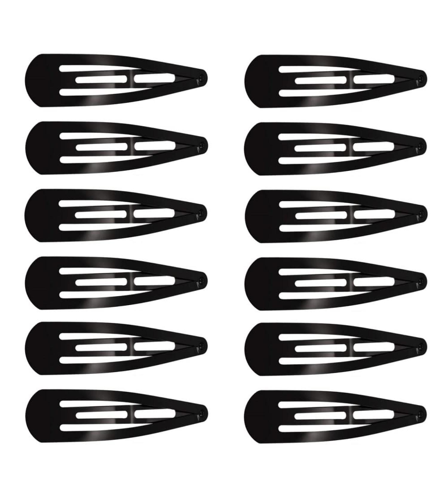 60PCS Black Metal Snap Hair Clips - 5cm Slipproof Hair Jewelry for Girls | Perfect Hair Clipping Accessories - Buy Online on GoSupps.com