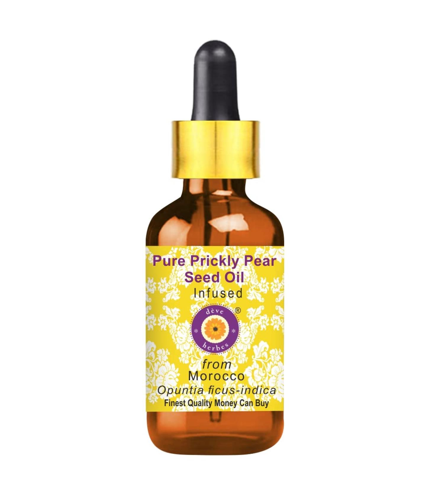  Deve Herbes Deve Herbs Prickly Pear (Opuntia ficus-Indica) Seed Oil with Glass Dropper 100% Natural Therapeutic Grade Infused 100 ml - Buy Online on GoSupps.com