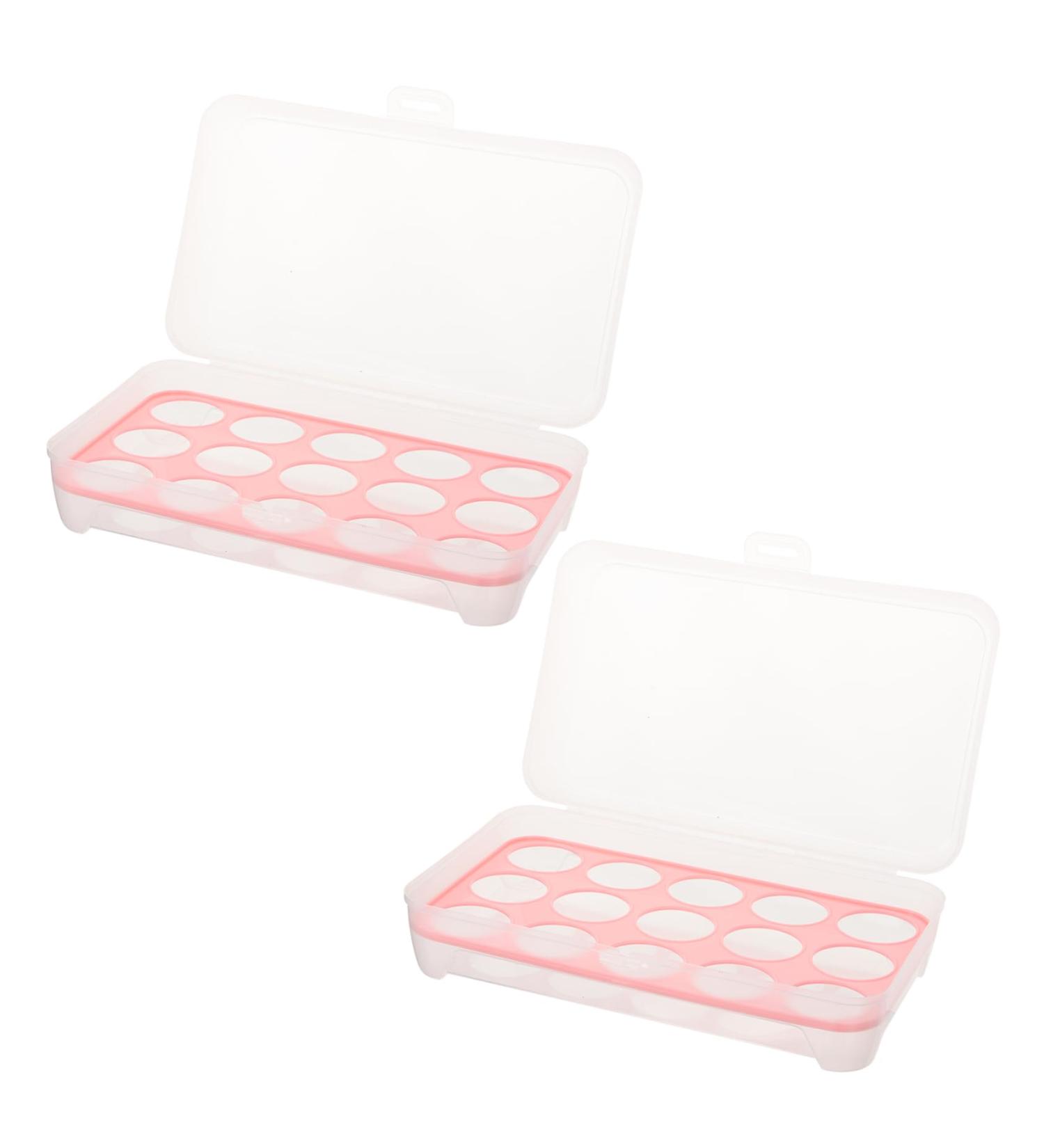 RORPOIR 2pcs 10 Eggs Storage Container Egg Carton Egg Keeper Egg Case Refrigerator Red Storage Box re-usable Red 24.5*10.5*7cm - Buy Online on GoSupps.com