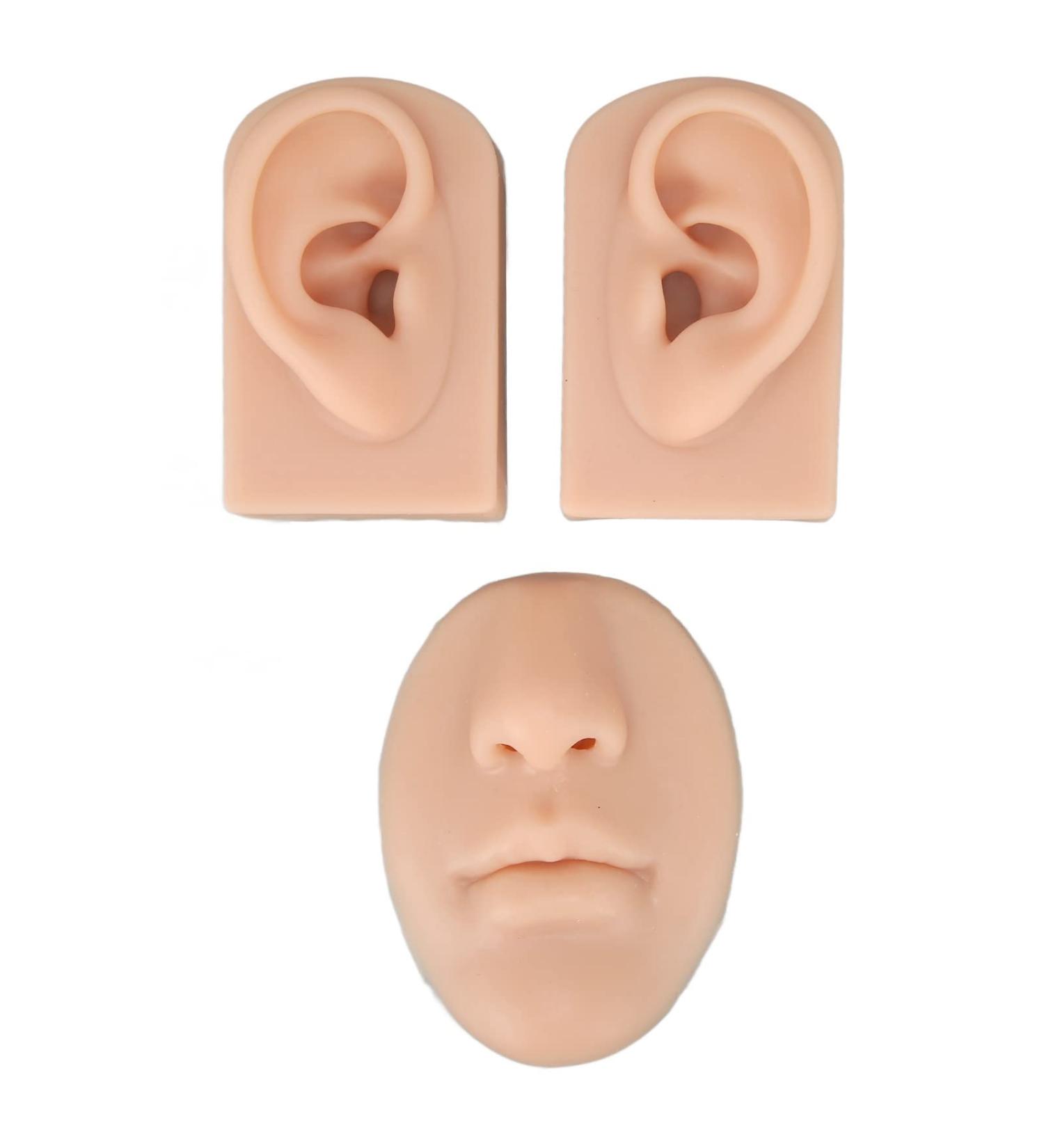 Luqeeg Soft Silicone Ear Model | 3D Flexible Nose and Mouth for Suture Practice | Simulation Display Props Set for Acupuncture and Jewelry | Teaching Tool - (2 Pack) - Buy Online on GoSupps.com