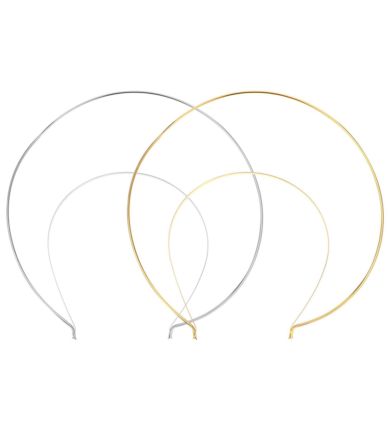 Minkissy Smooth Metal Headbands 2Ps Double Crown Headband Metal Halo Crown Frame Hairband Plain Thin Bulk Headbands for Wedding Birthday - Buy Online on GoSupps.com